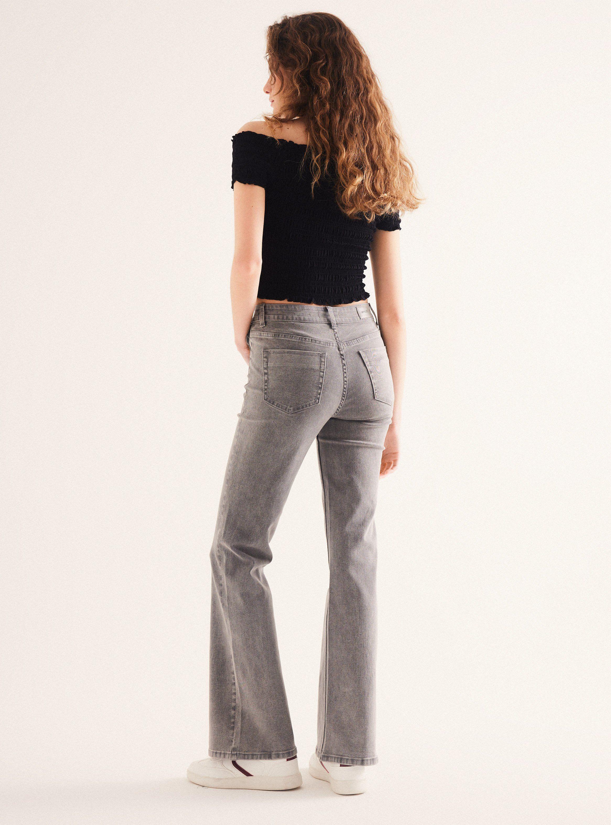 Jeans Bolsillos Delantero Tapeta Tiro Bajo-5