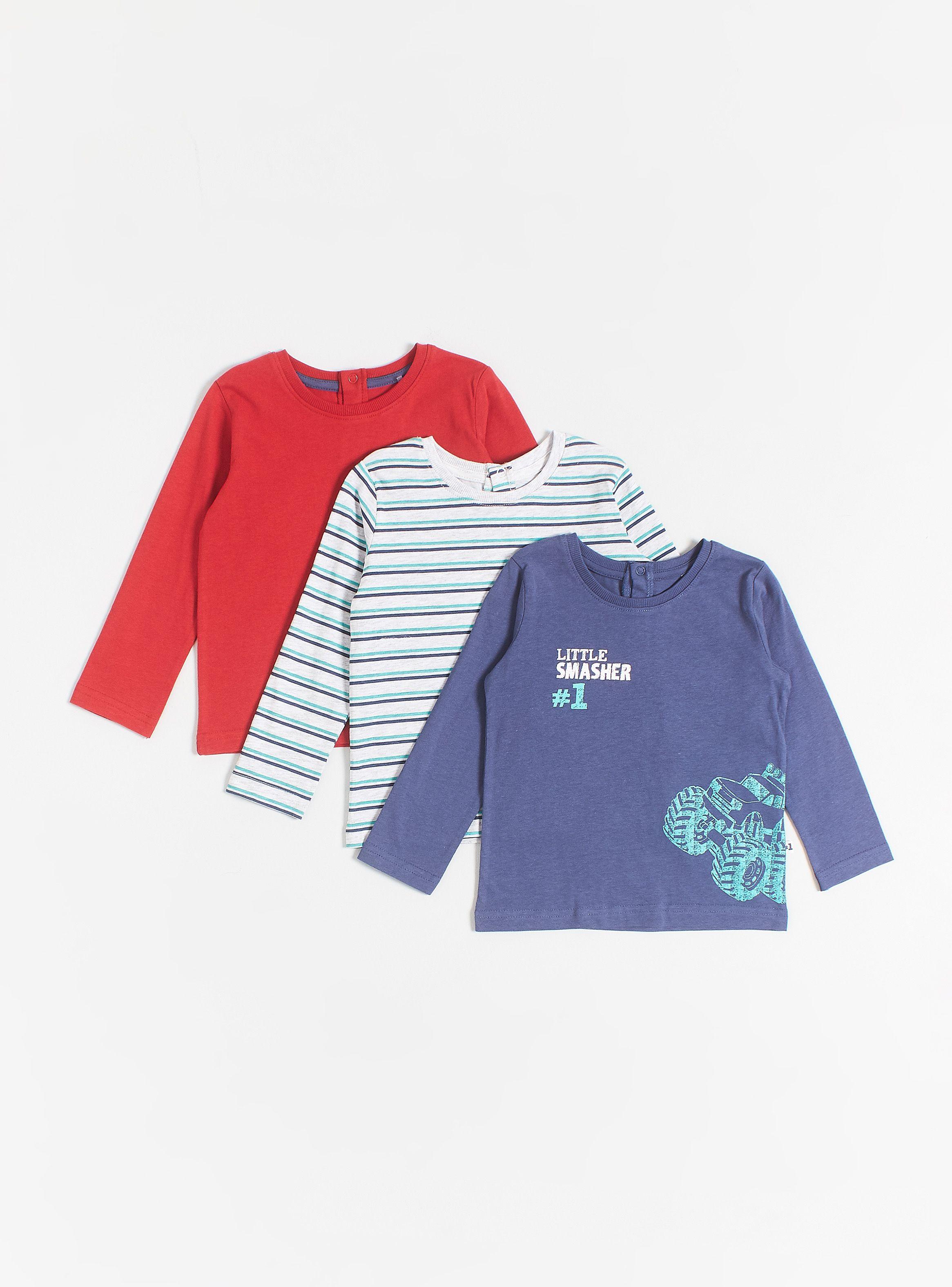 Tripack Polera Manga Larga Niño-0
