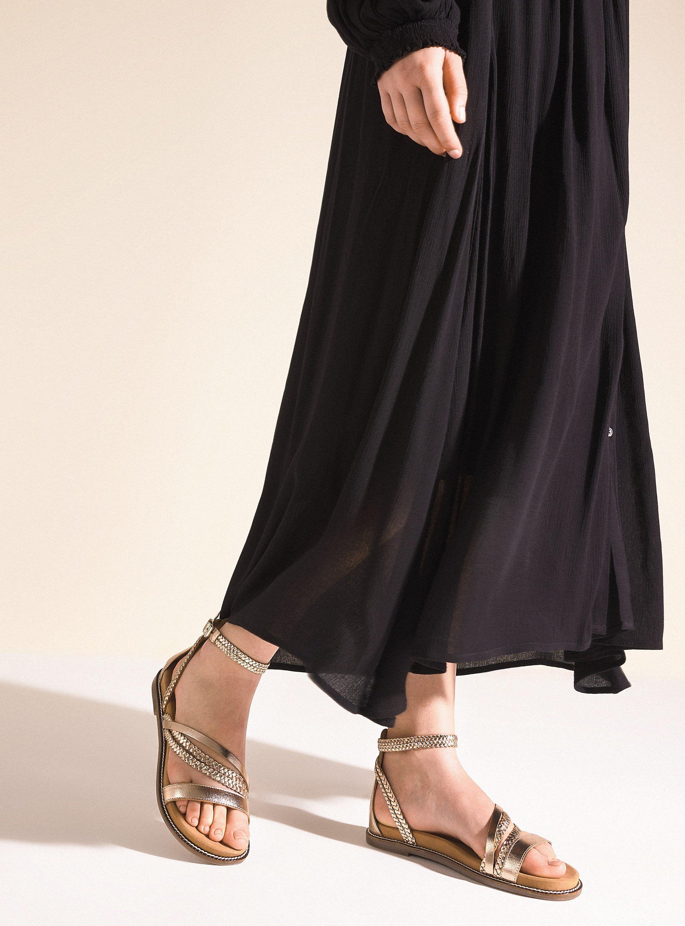 Sandalia Look Gladiadora Cuero Mujer-0
