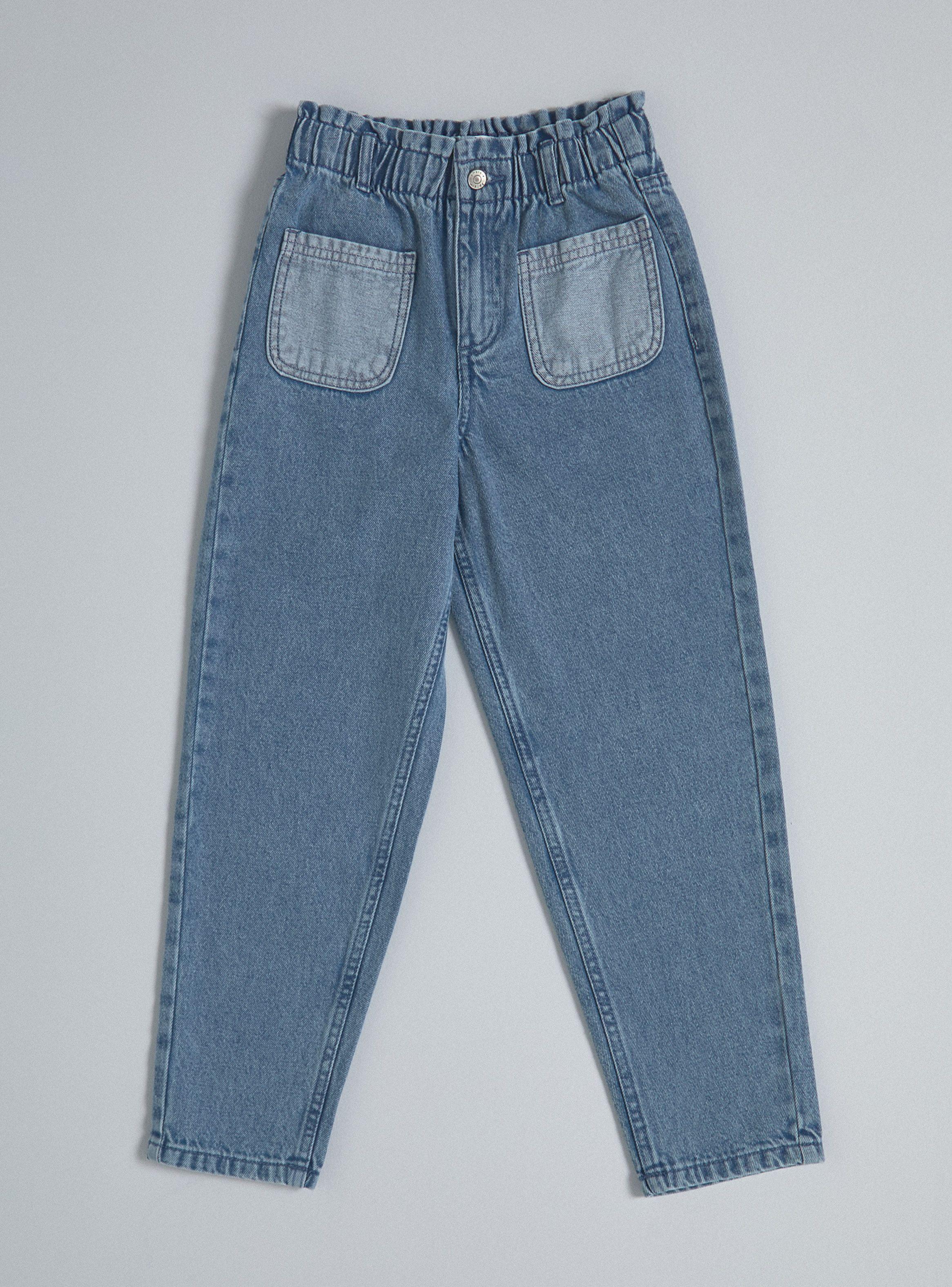 Jeans Mom Fit Baggy con Bolsillos Contraste-2