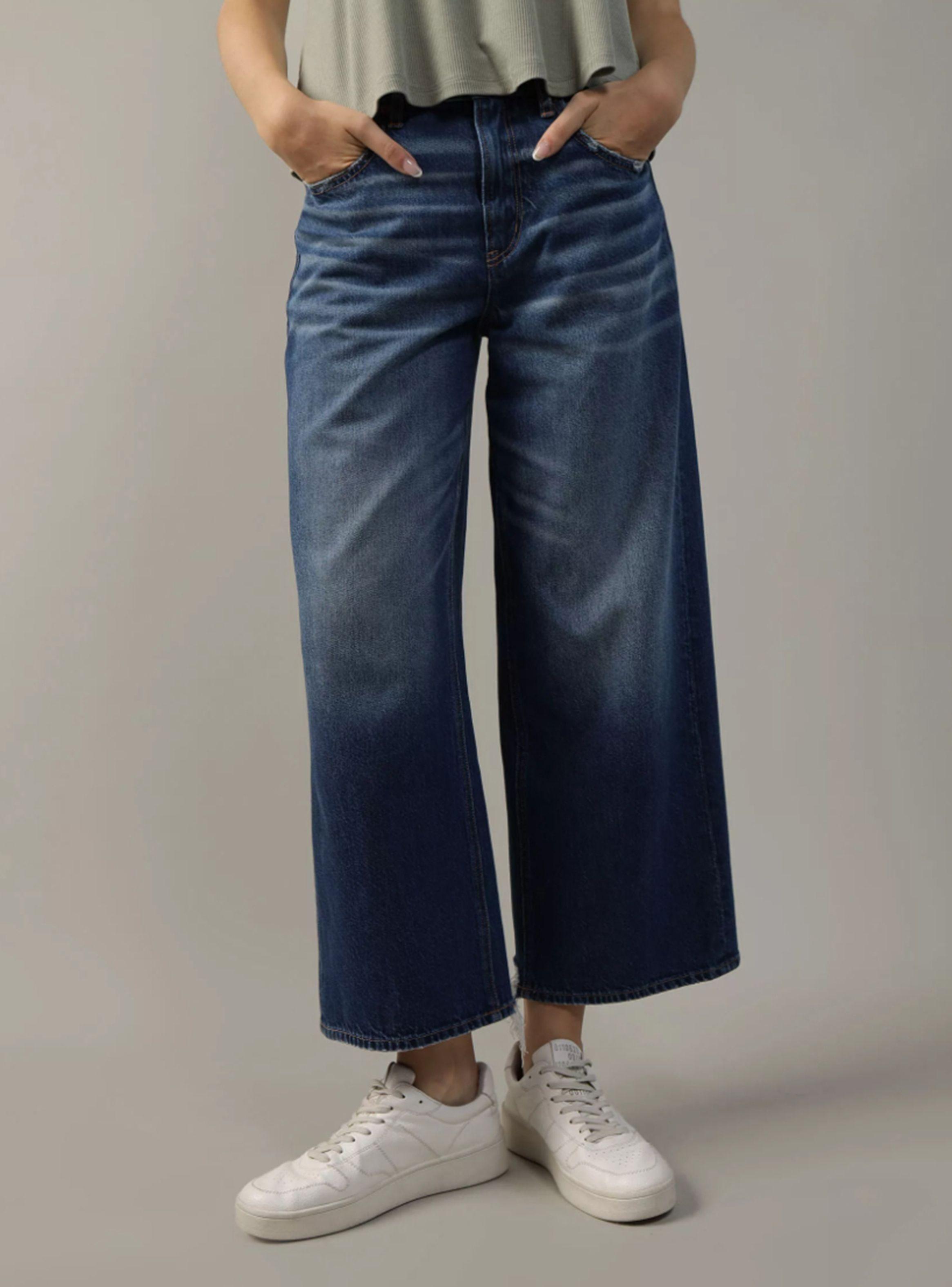 Jeans Super High Wide Leg con Rasgados-0