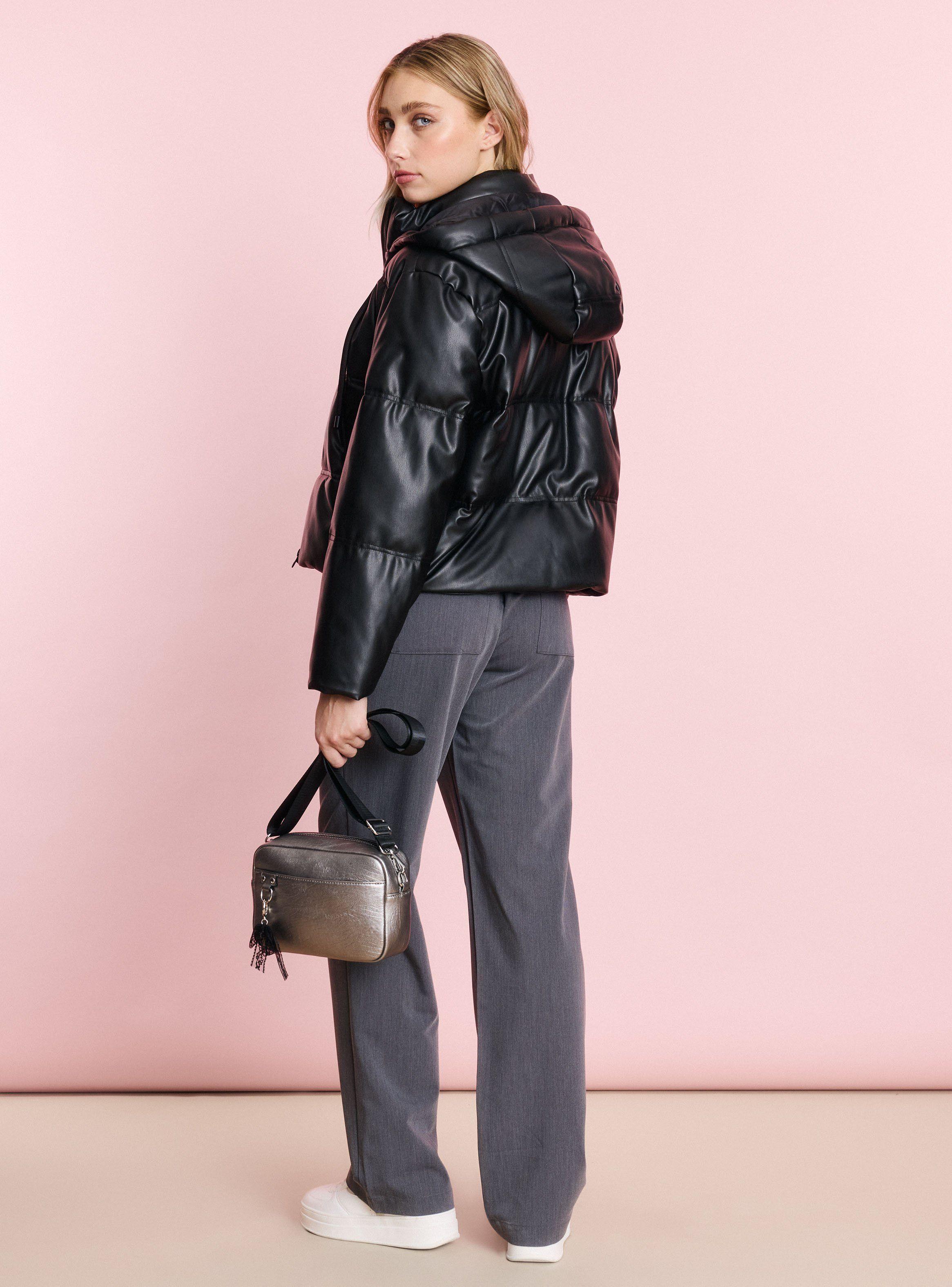 Parka Puffa Efecto Piel-5
