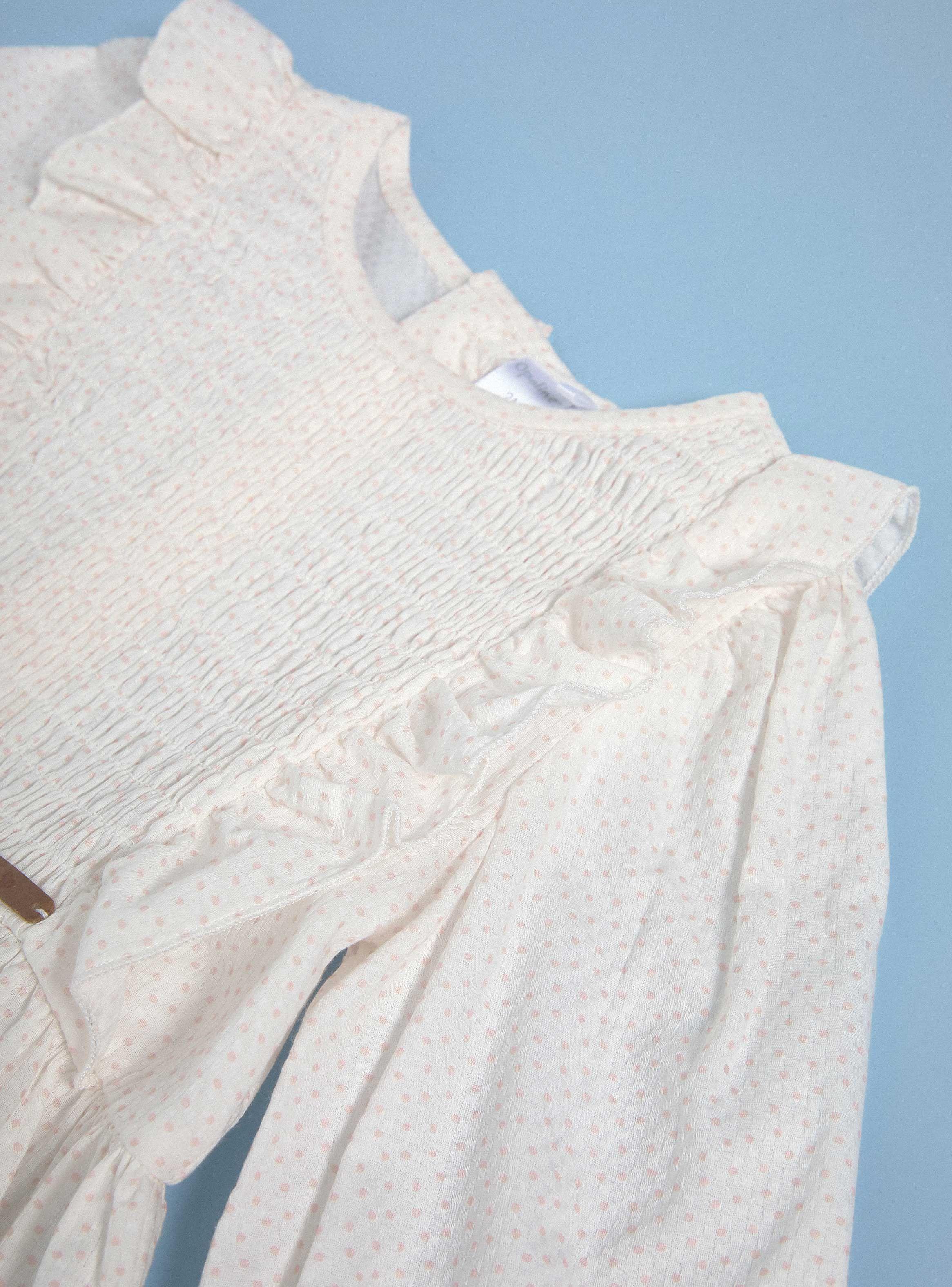 Blusa con Algodon Texturado, Vuelos y Estampado-2