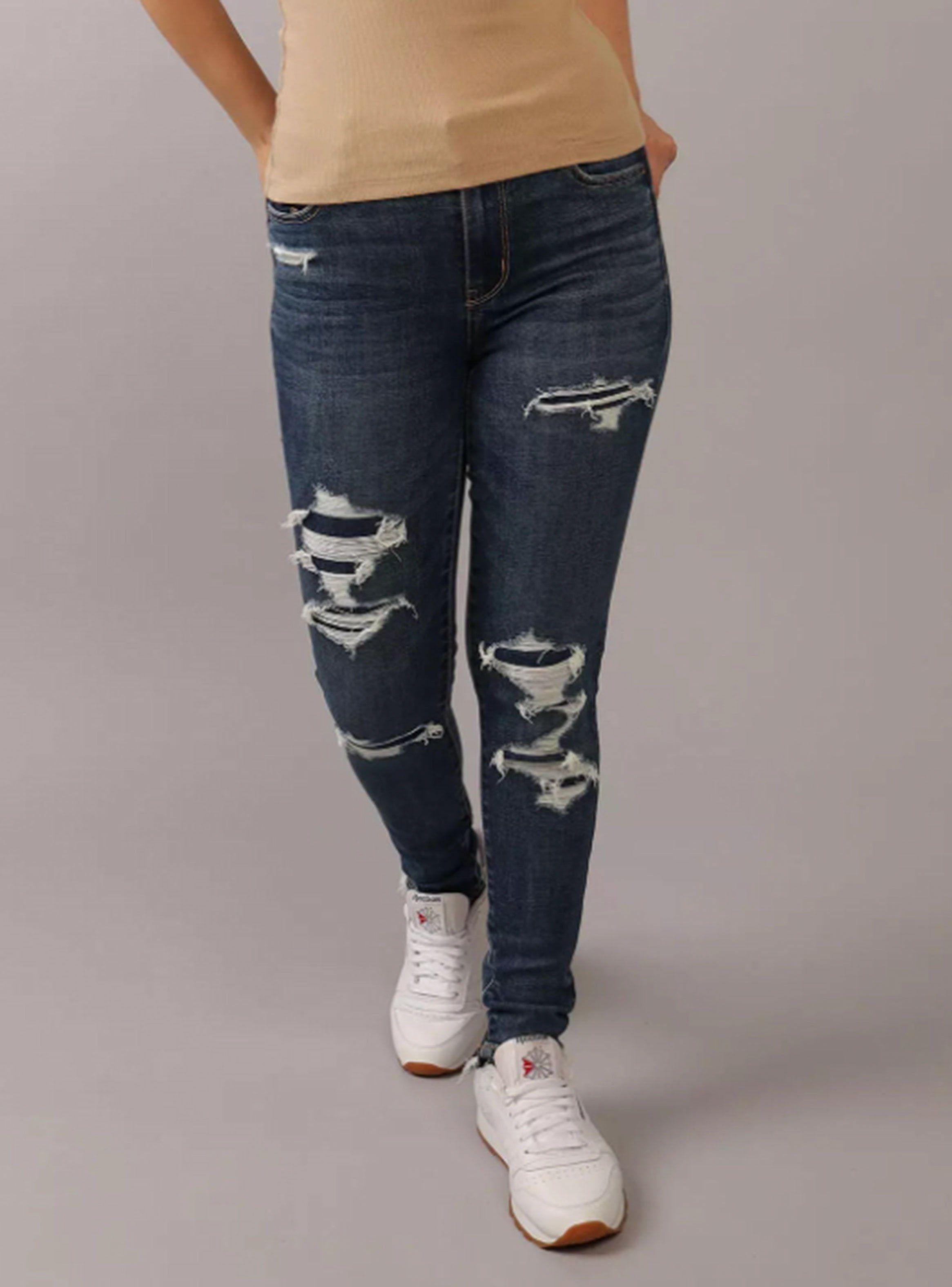 Jeans Ae Next Level Jegging Curvy Tiro Alto con Rasgados-0
