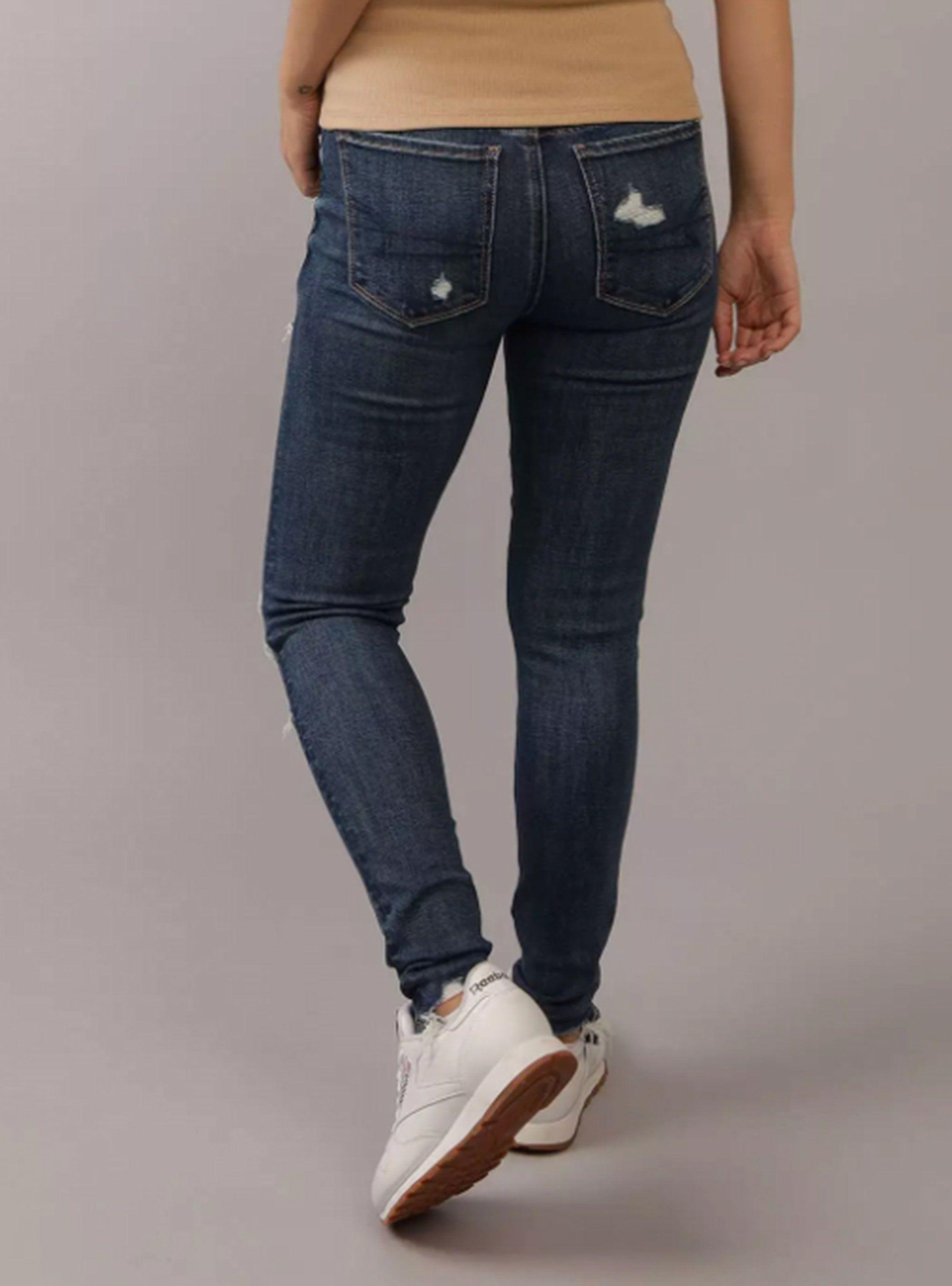 Jeans Ae Next Level Jegging Curvy Tiro Alto con Rasgados-1