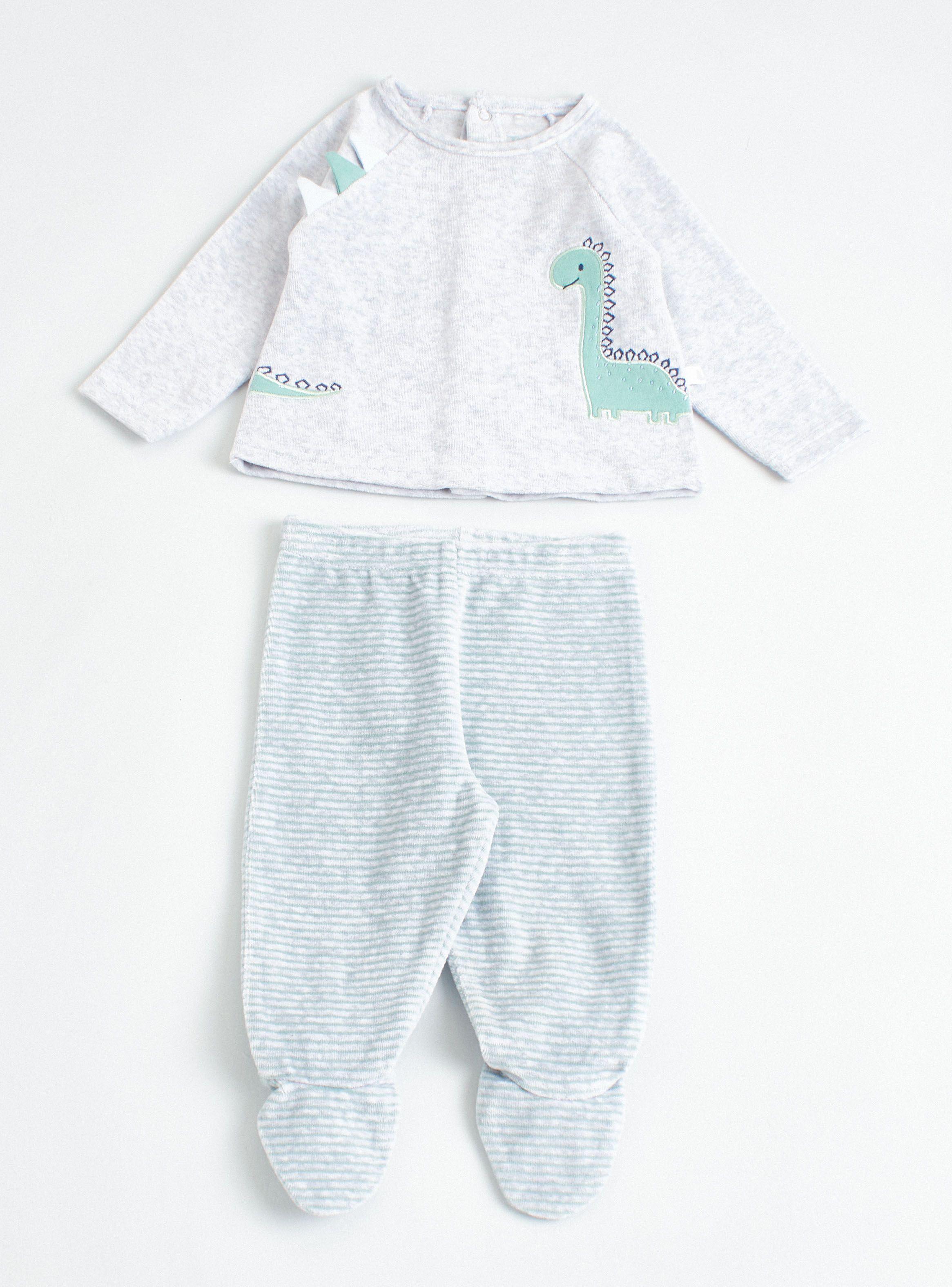 Conjunto Plush Dinosaurio Algodón Niño-0