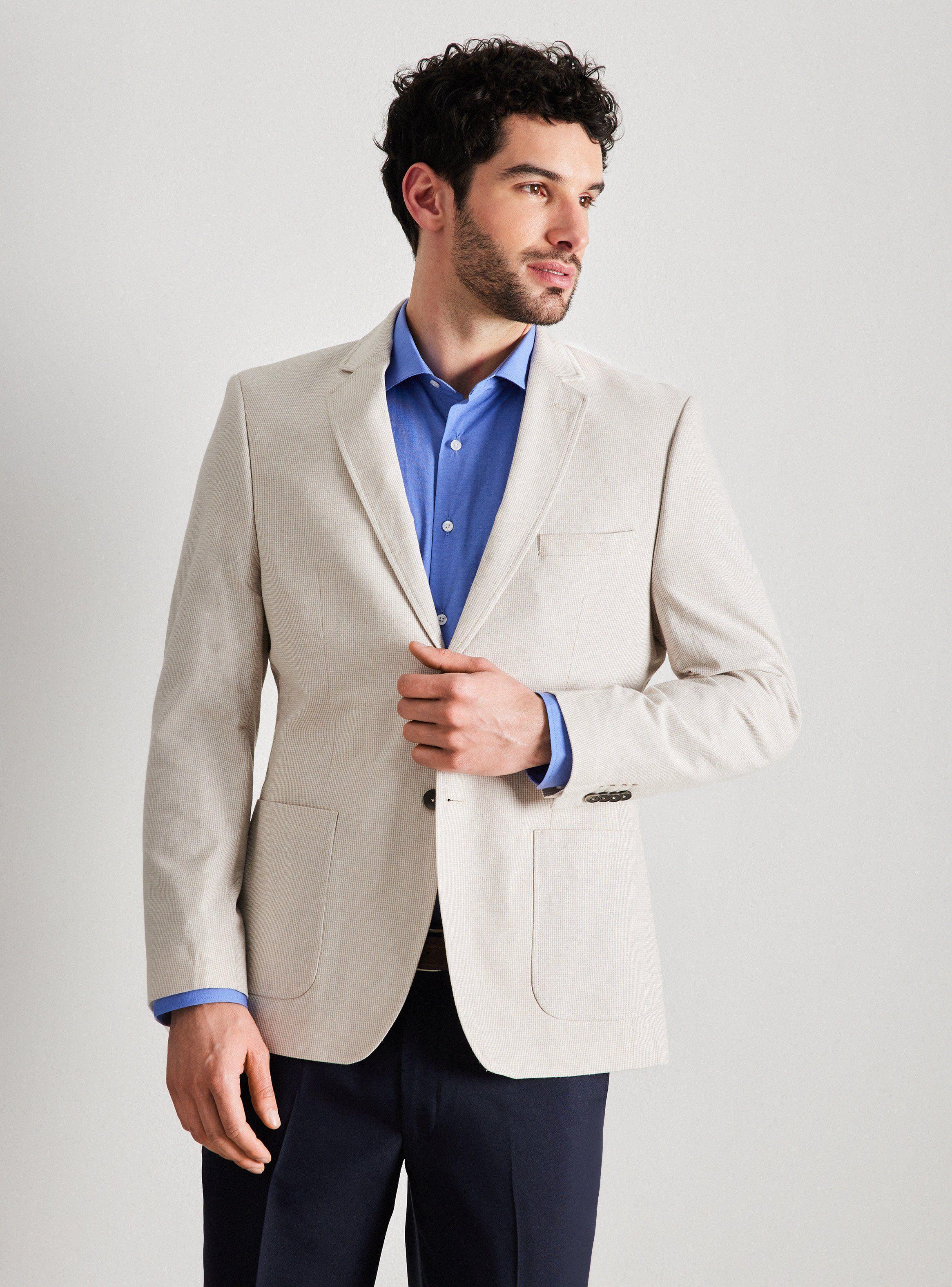 Blazer Vestón Fantasía Cuadrillé Slim Fit-0