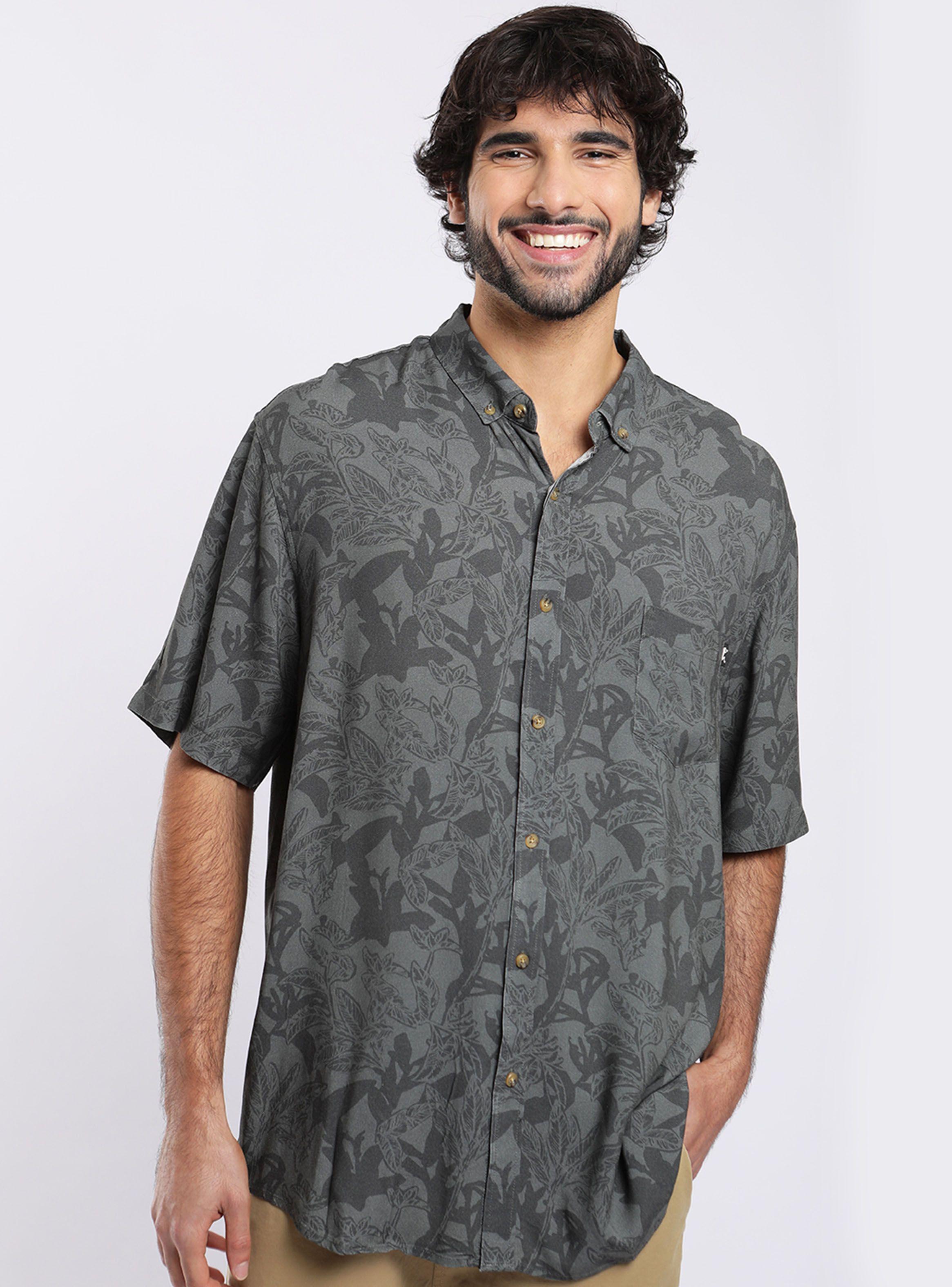 Camisa Manga Corta Viscosa Print Wild Verde-0