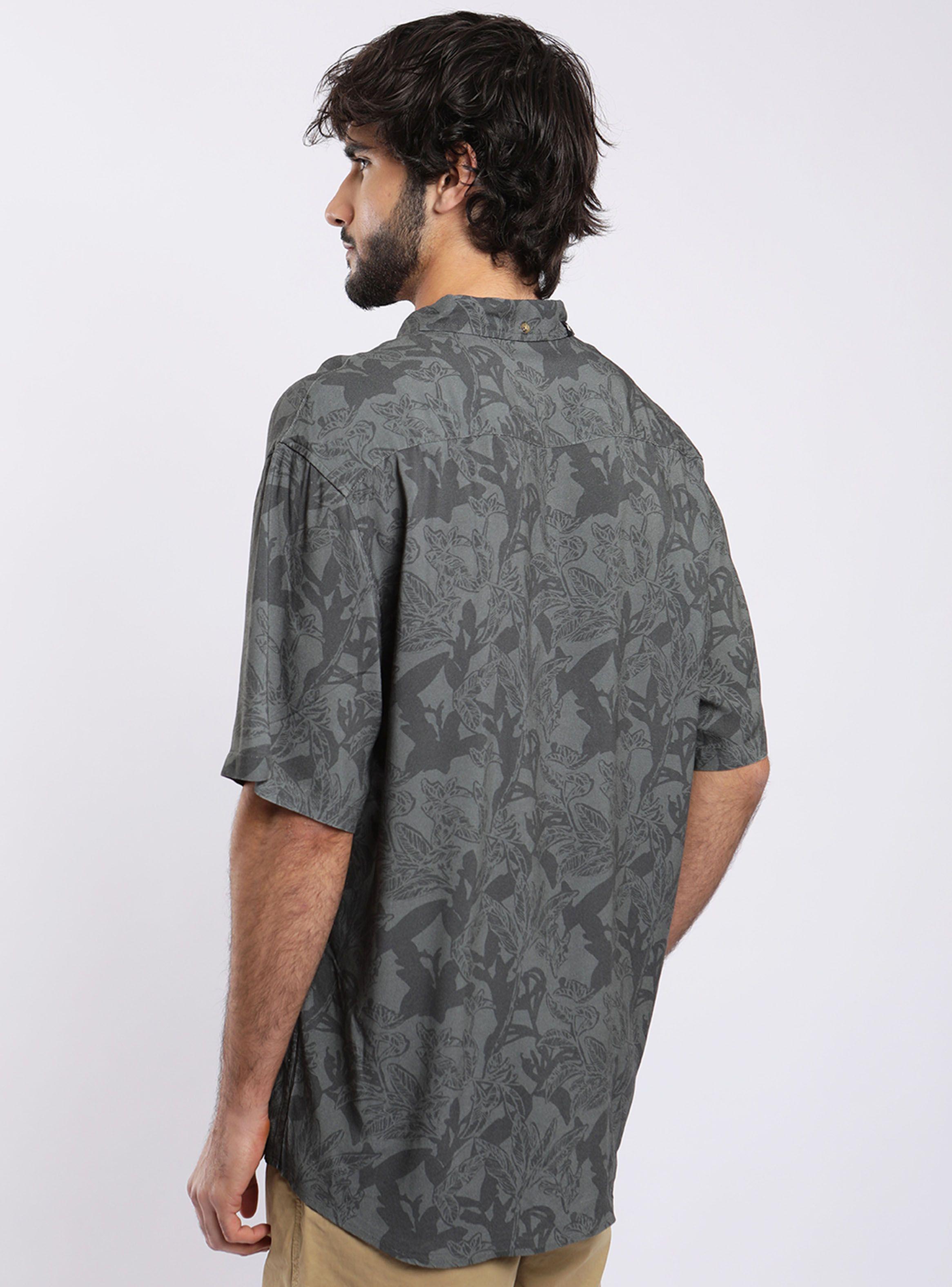 Camisa Manga Corta Viscosa Print Wild Verde-1