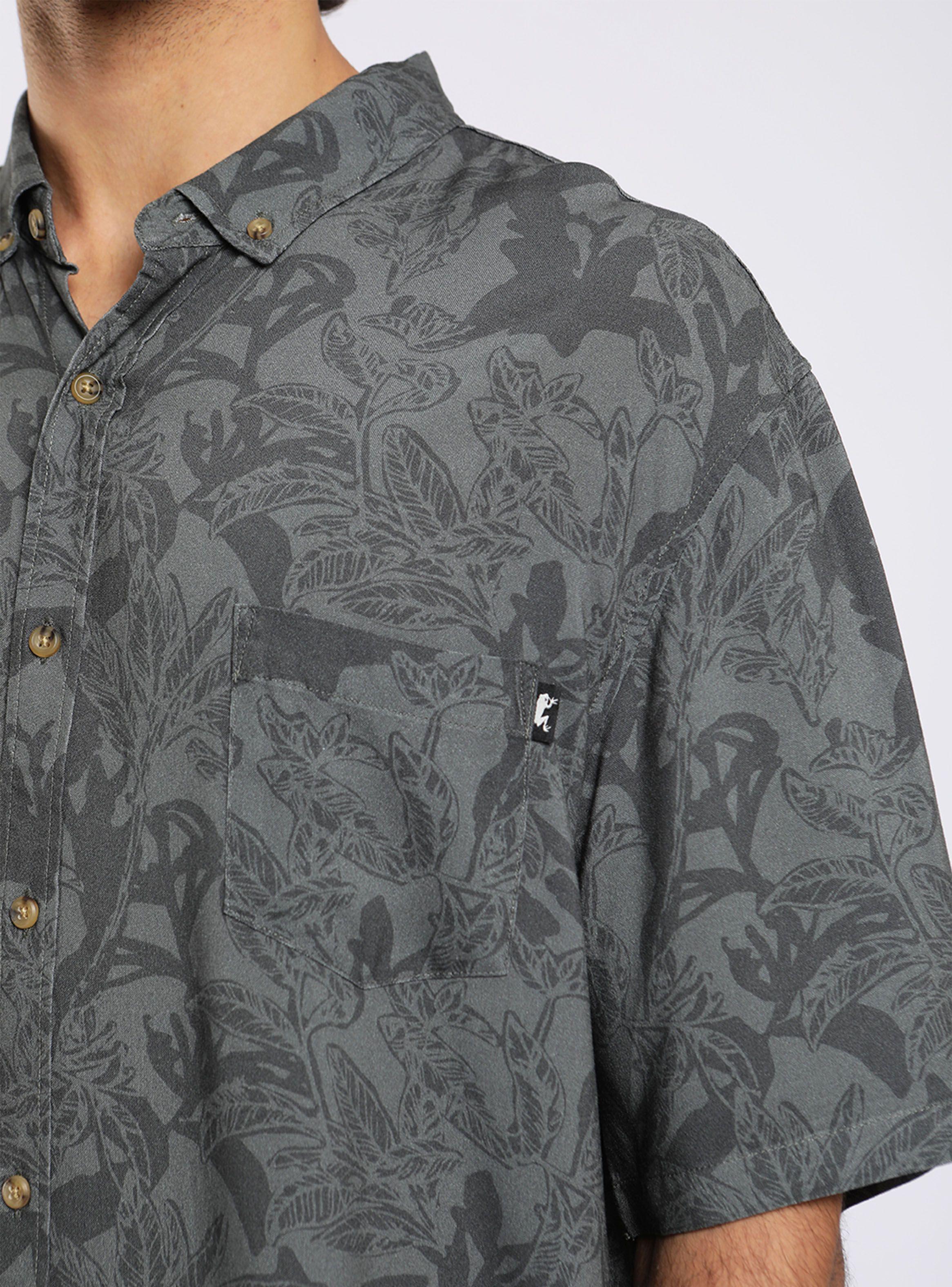 Camisa Manga Corta Viscosa Print Wild Verde-2