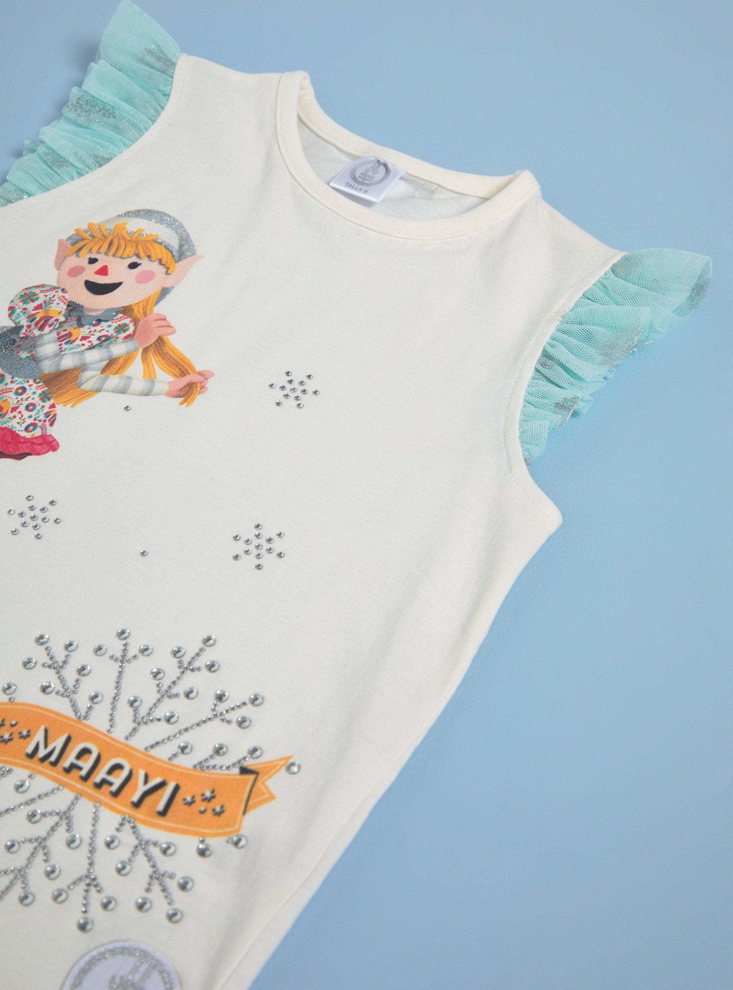 Polera con Mangas Tul y Strass Thai y Maayi-4