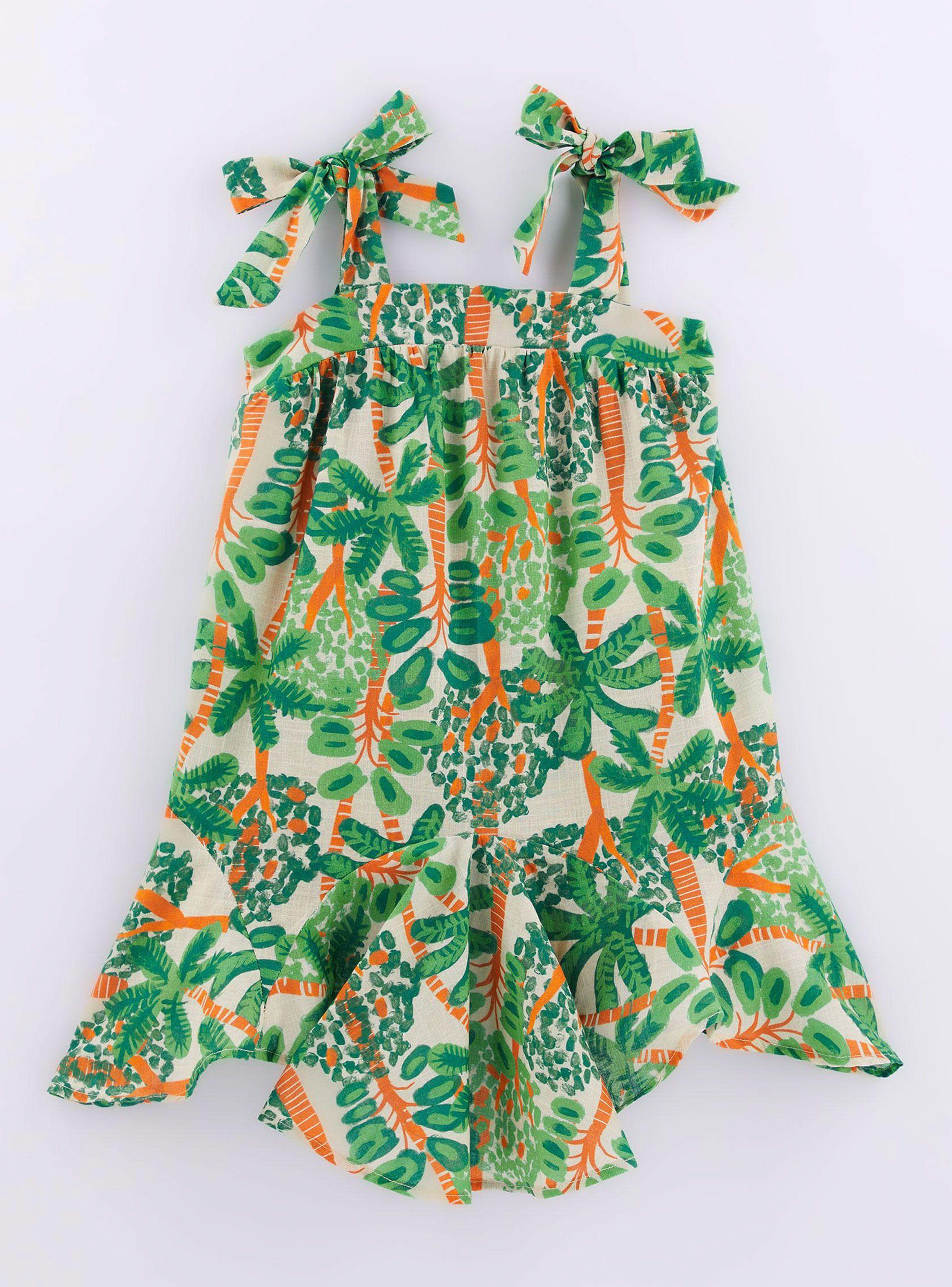 Vestido Niña Palmeras con Vuelo-0