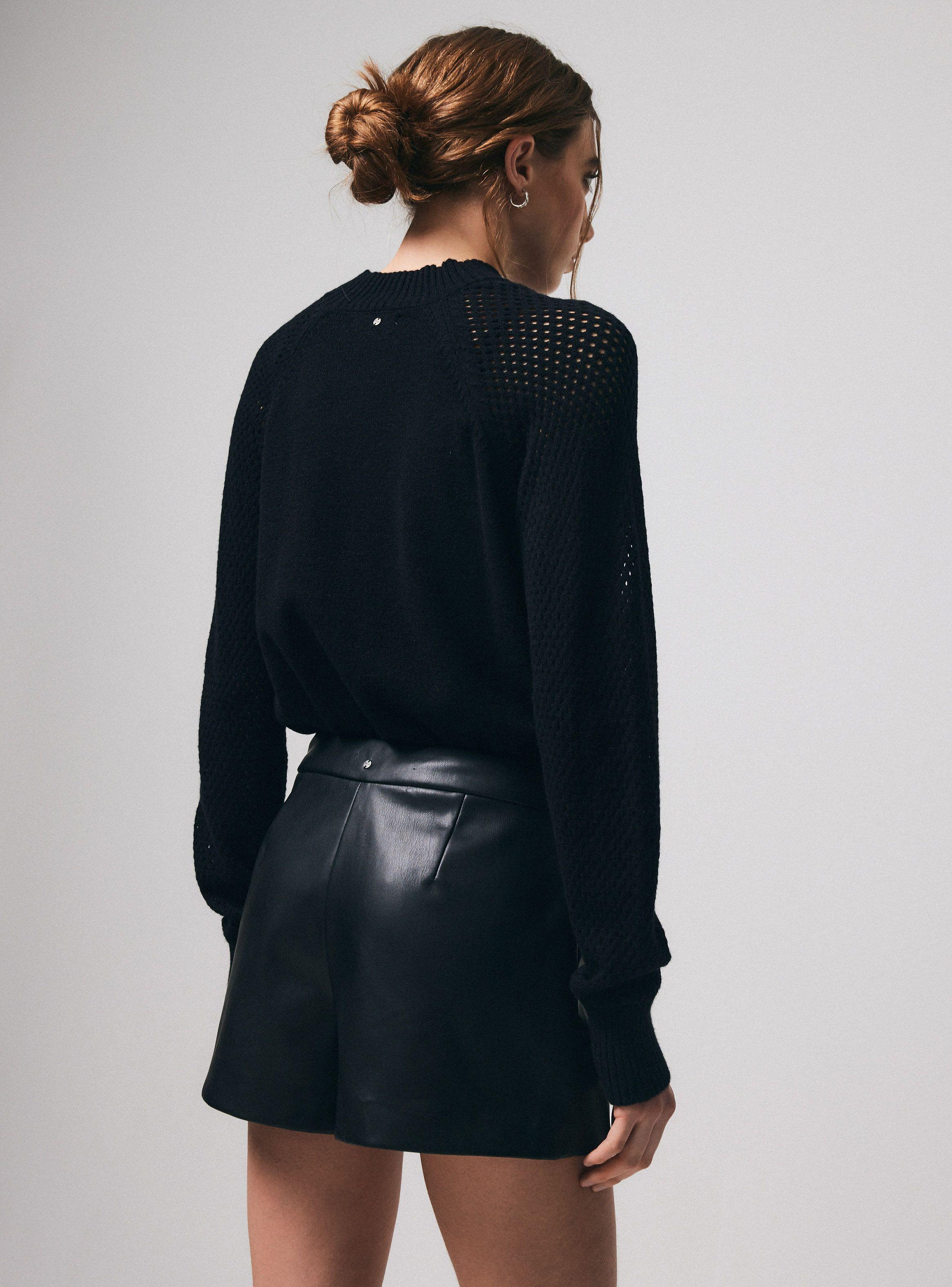 Falda Short Efecto Cuero-1