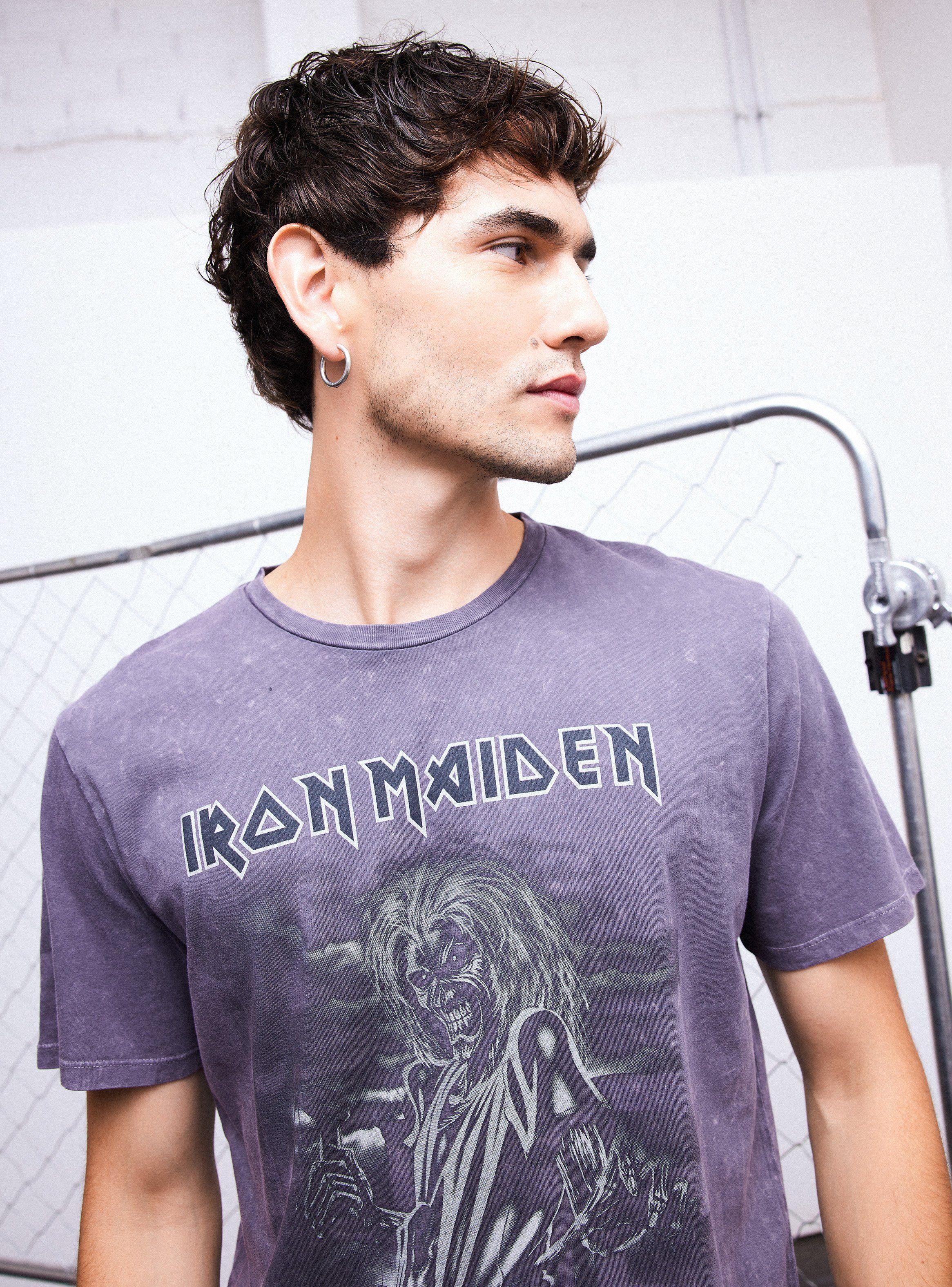 Polera Print Iron Maiden Manga Corta-2