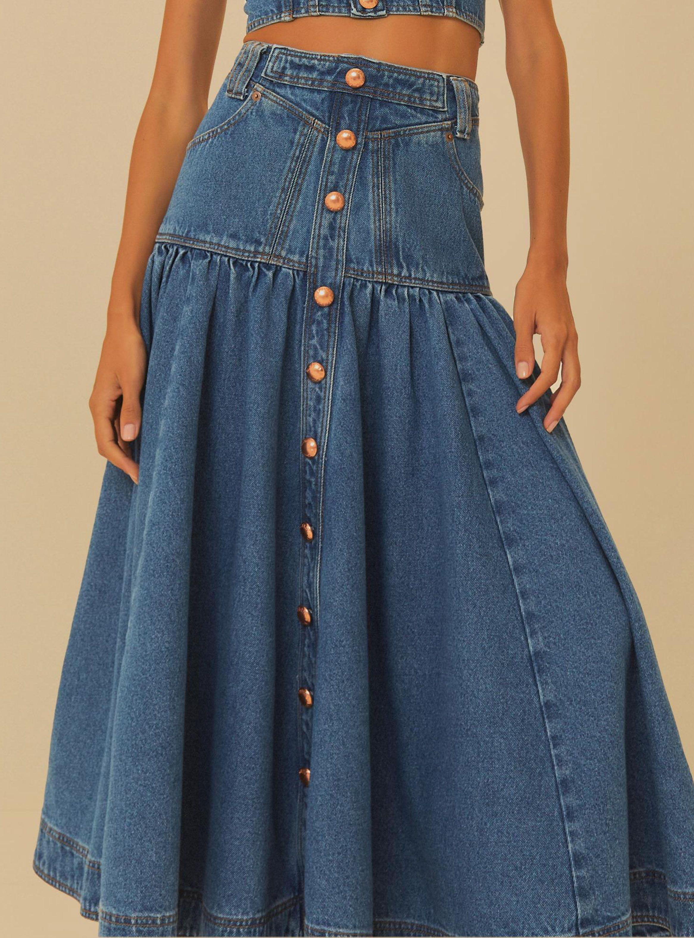 Falda Larga de Jeans-1