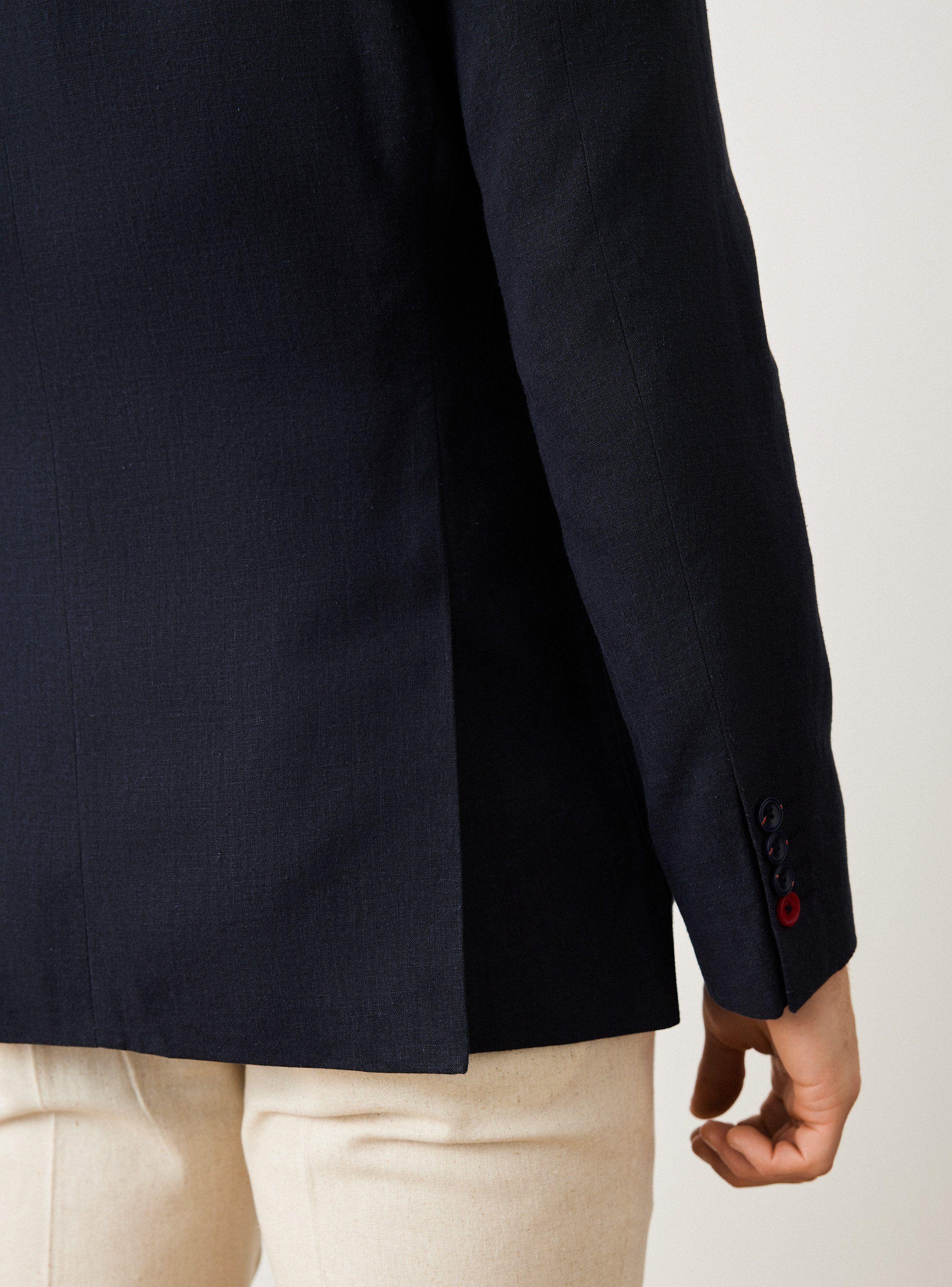 Vestón Recto Slim Fit Tela 100% Lino-3