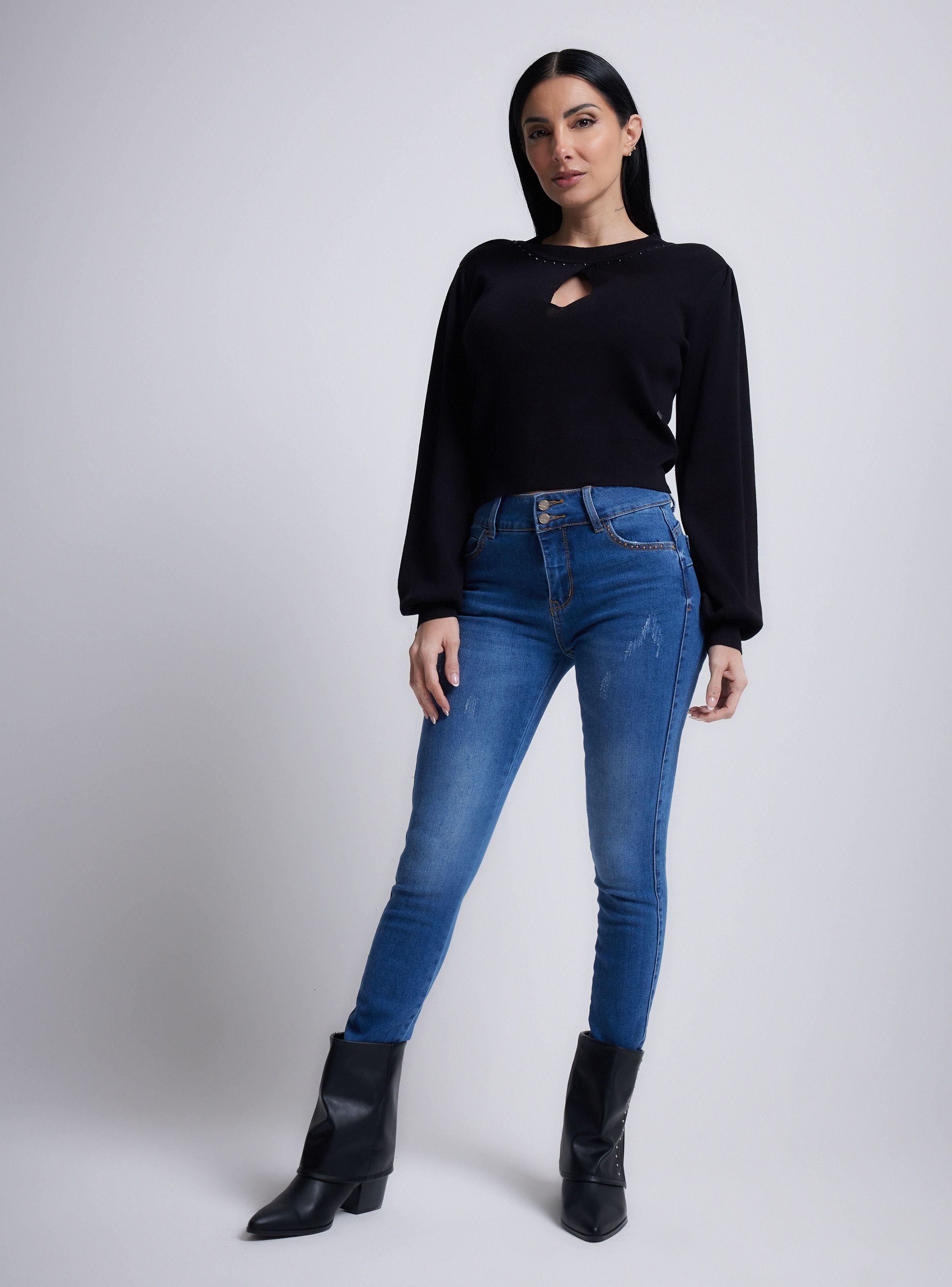 Sweater Cutout Manga Abultada-4