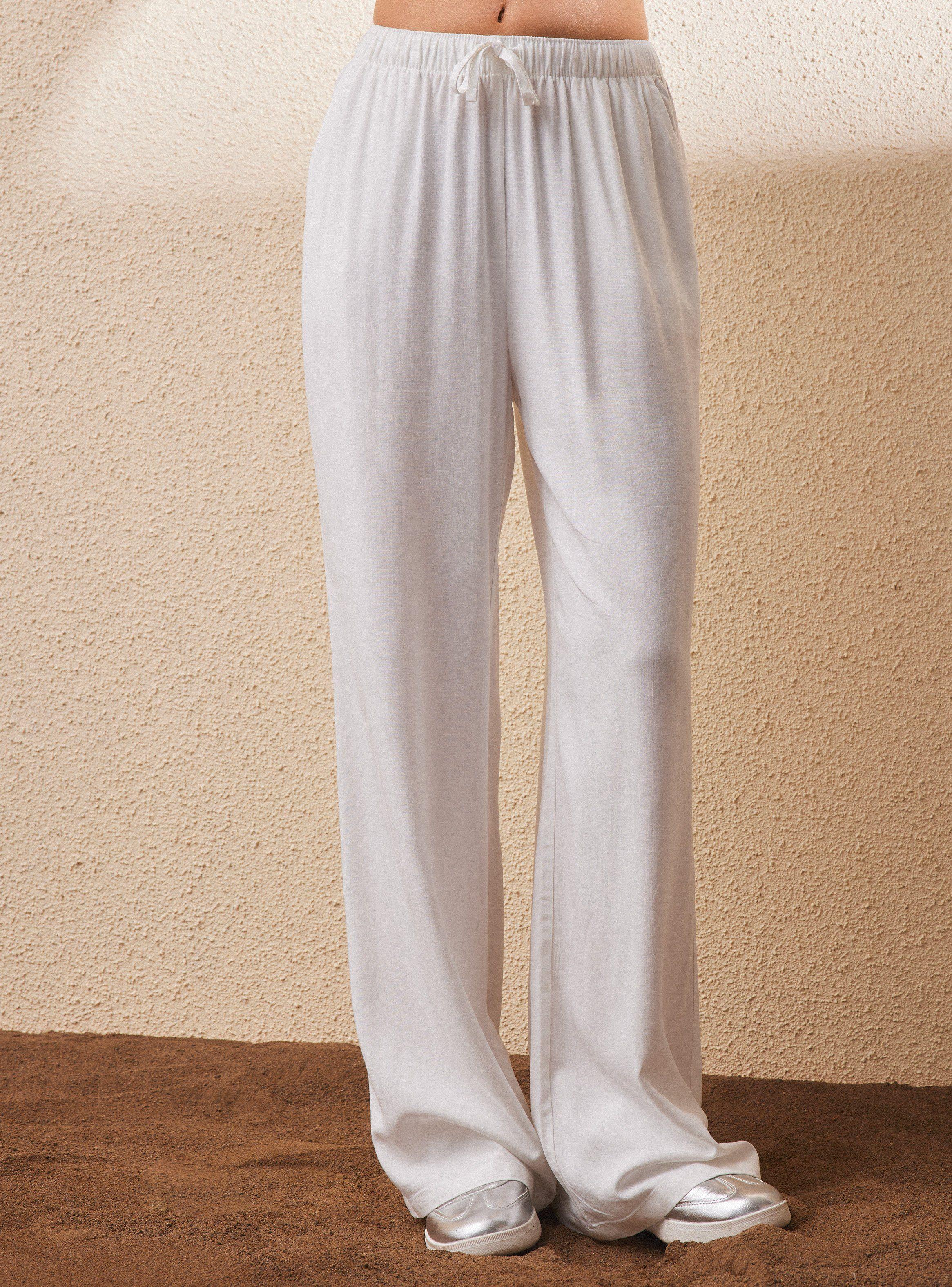 Pantalón Fluido Pretina Elasticada Relaxed Fit-0