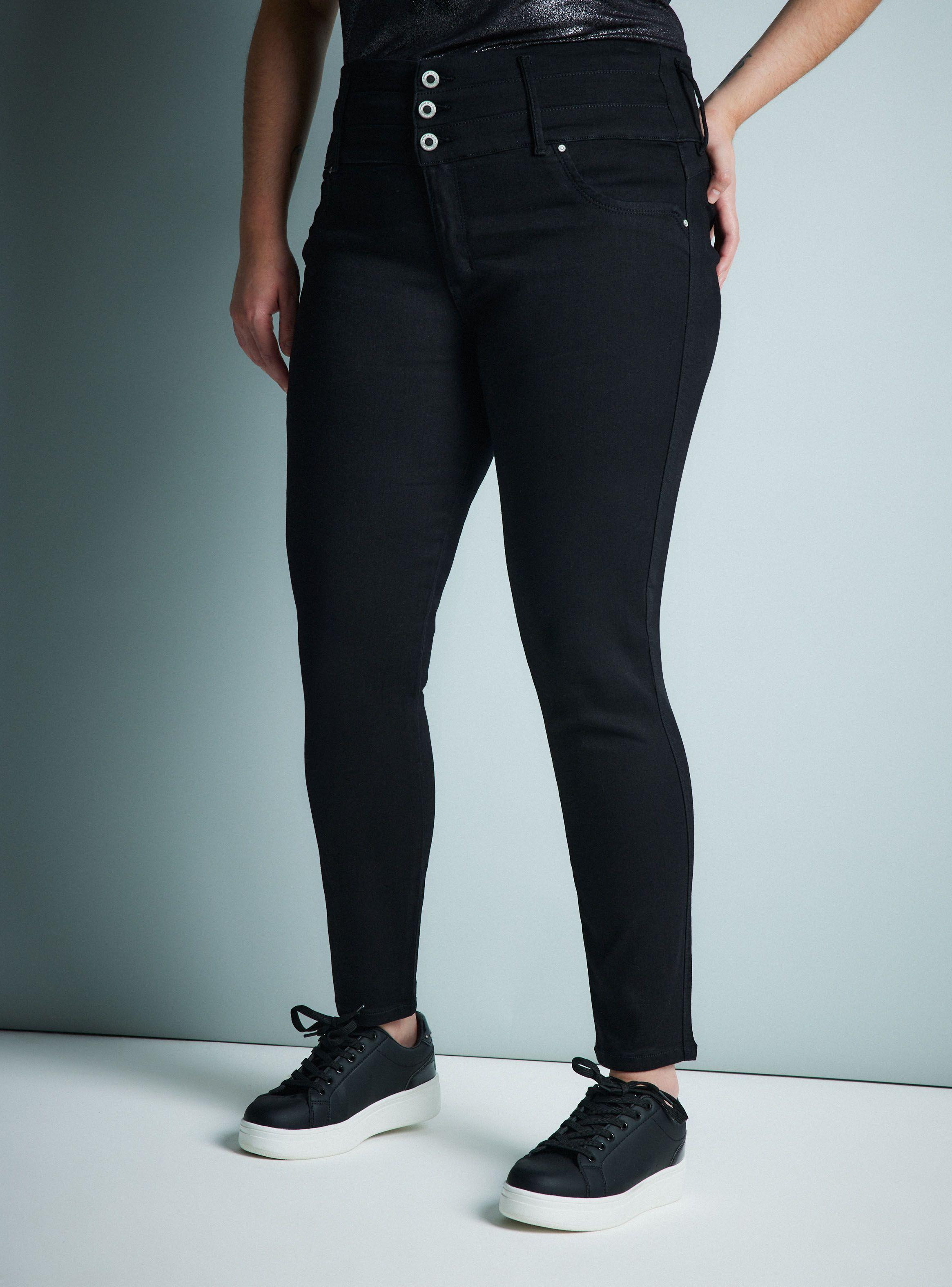 Jeans Negro 3 Botones sin Bolsillo Trasero-6