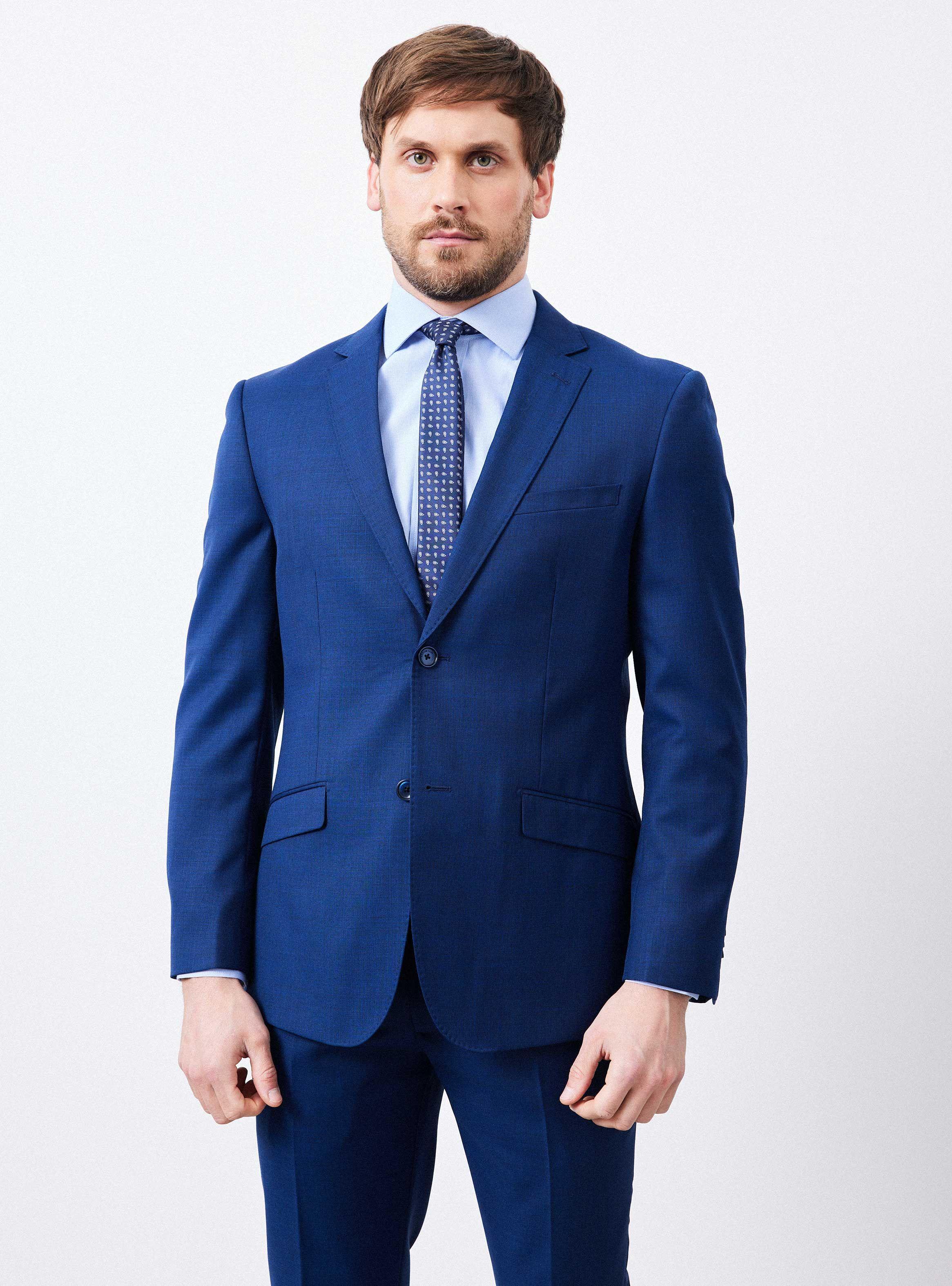 Traje Recto 100% Lana Fantasia Slim Fit-0