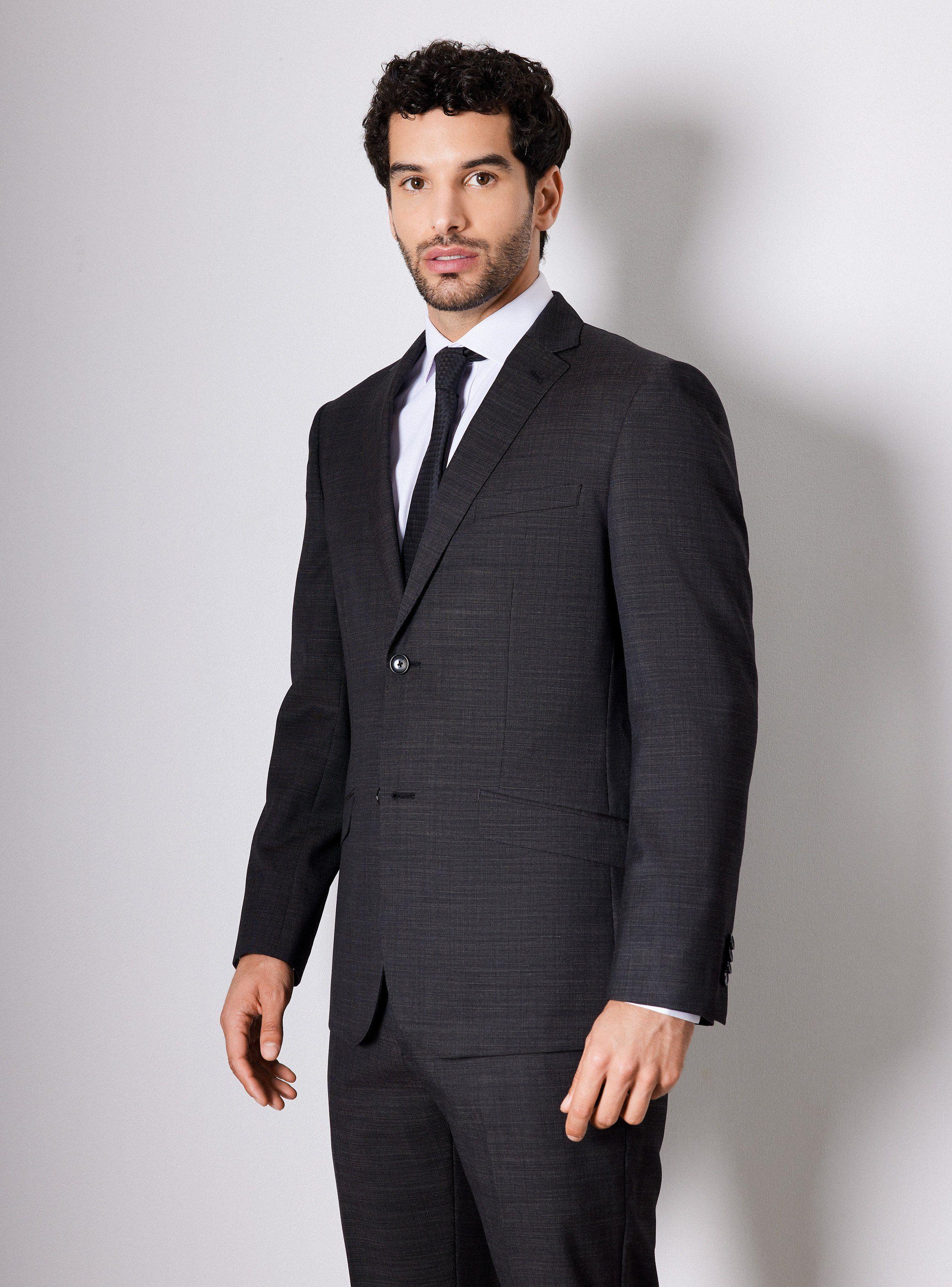 Traje Recto 100% Lana Fantasia Slim Fit-0