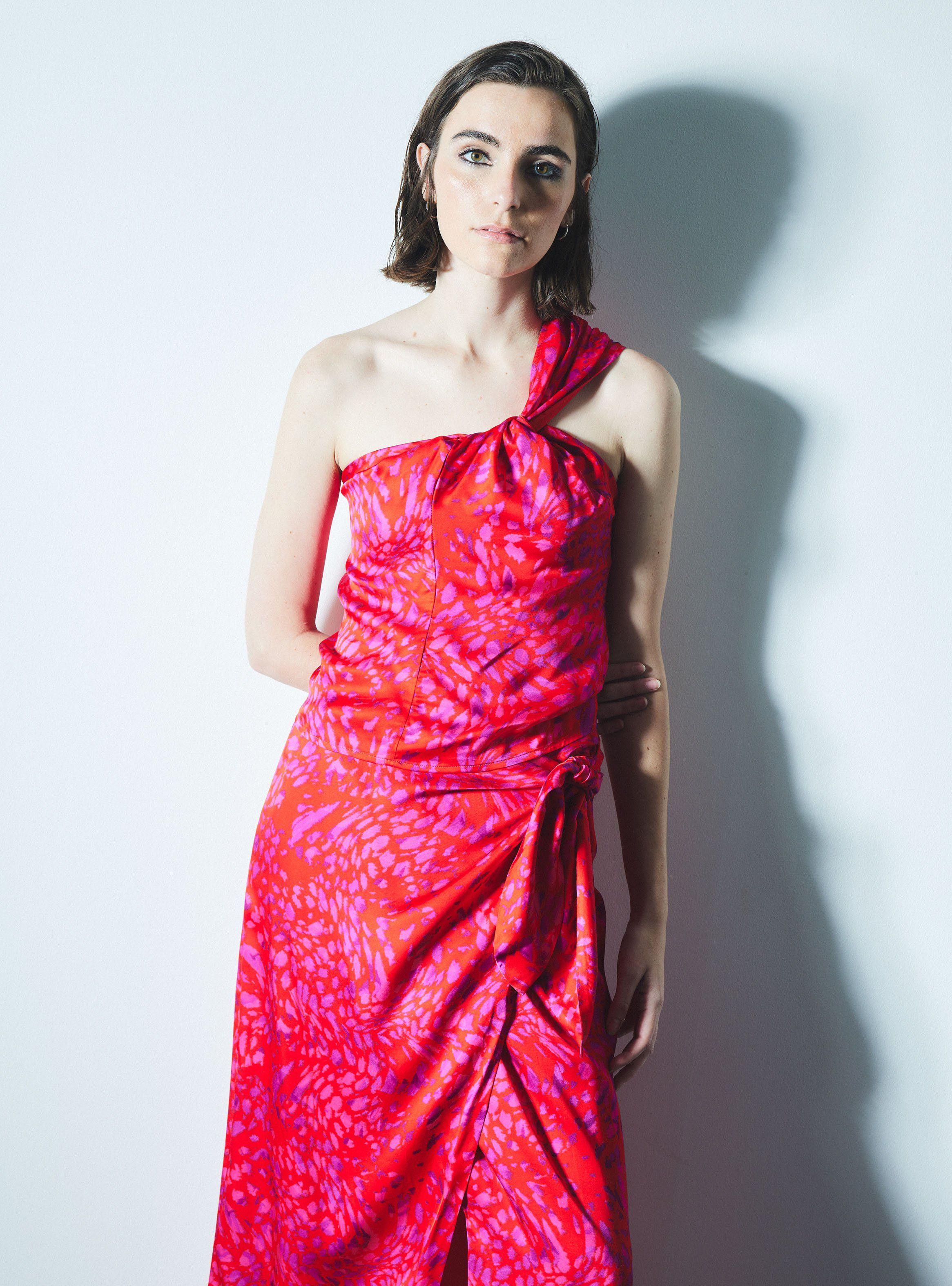 Blusa un Hombro Estampada-0