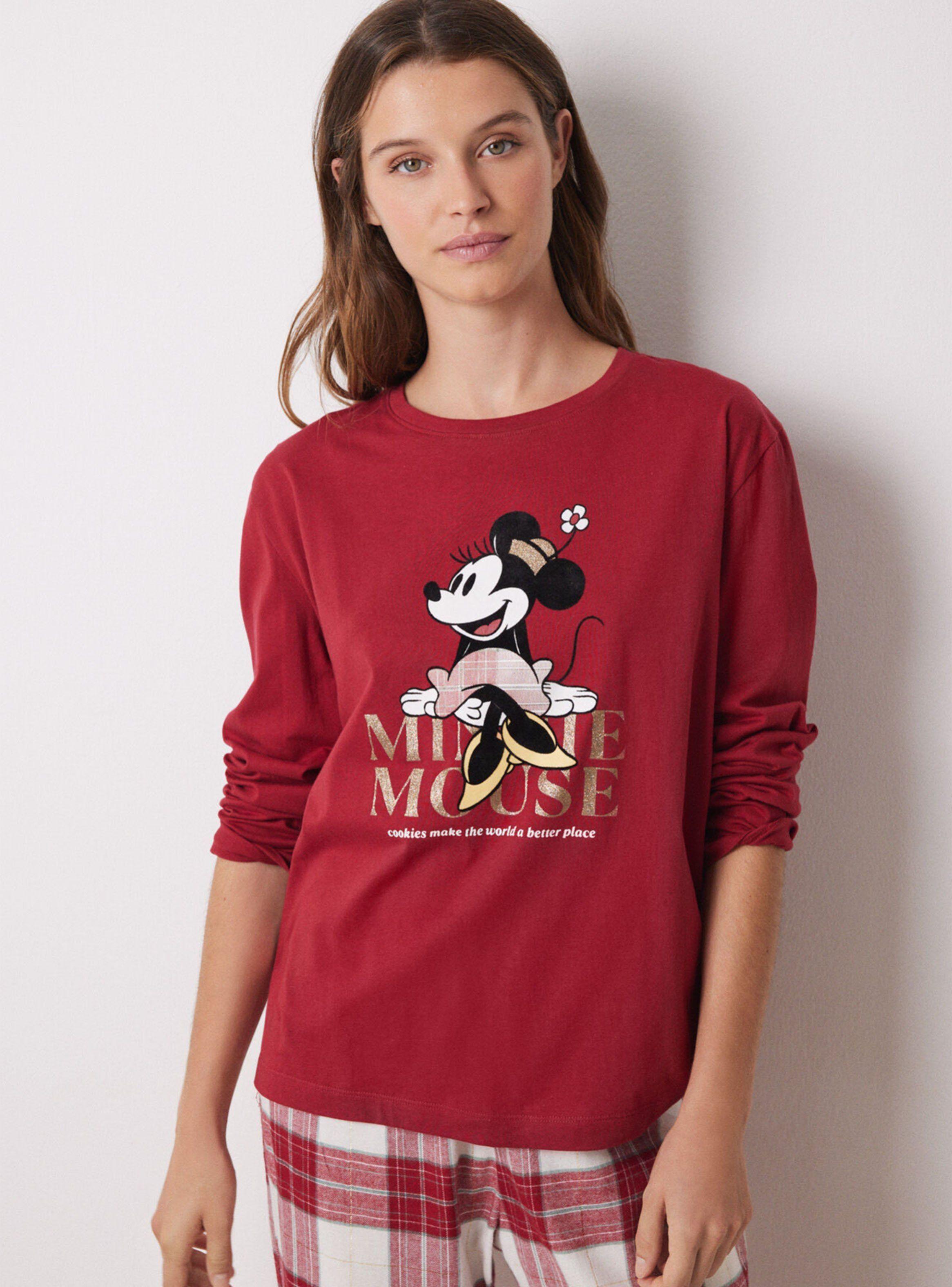 Pijama Largo Algodón Minnie Rojo-2