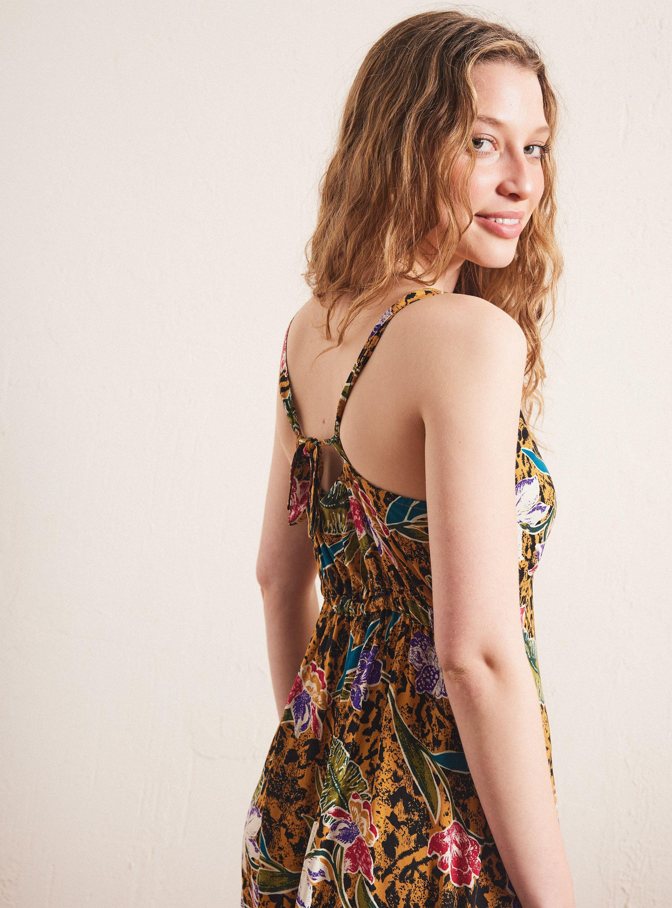 Vestido Full Print con Lazos en Espalda-3