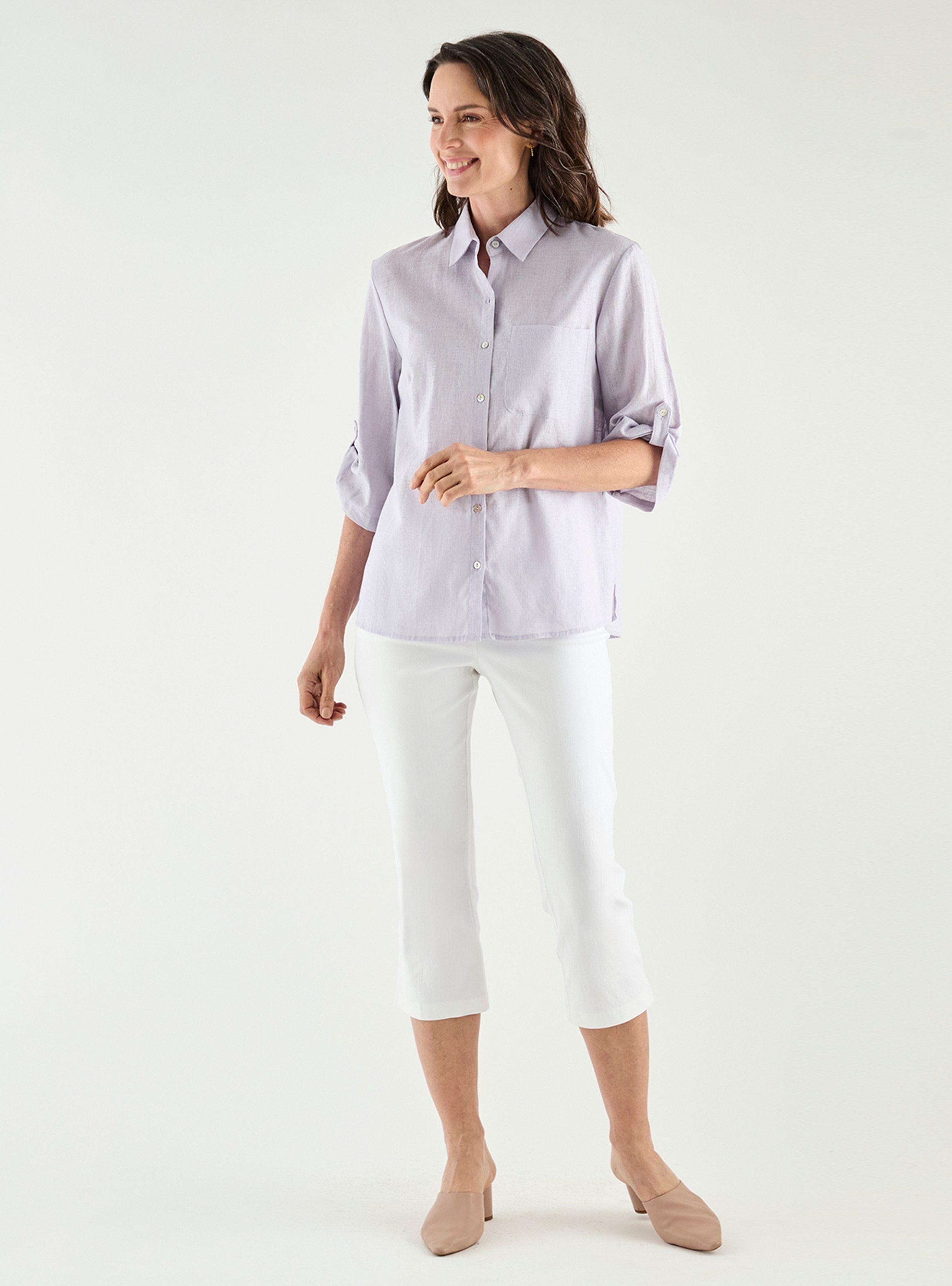 Blusa Lisa con Mangas y Botones-3