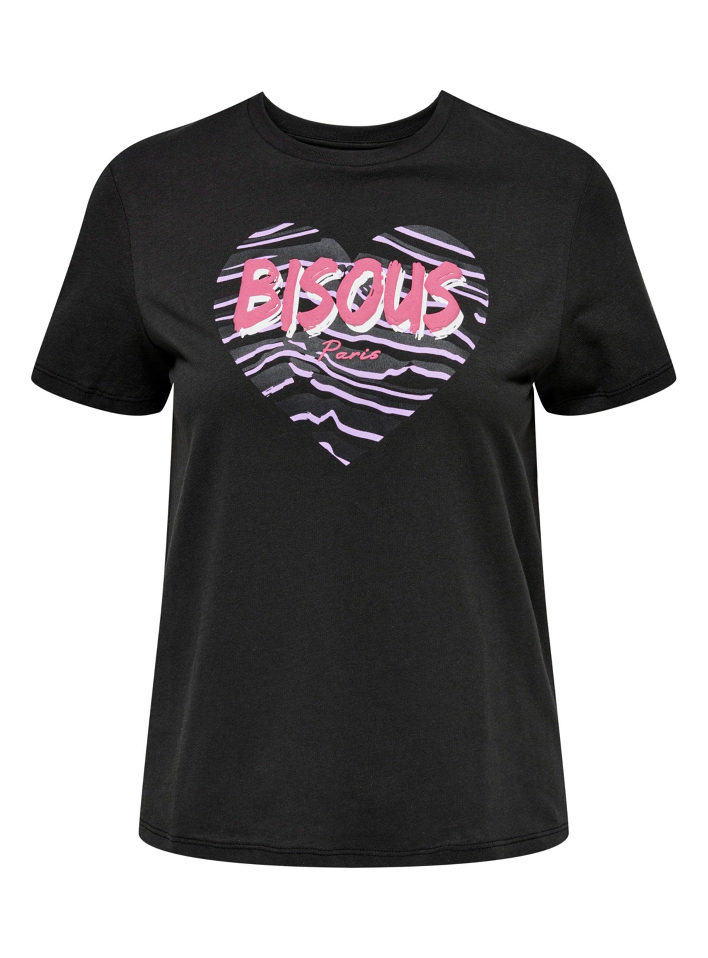 Polera Estampada Bisous Gris Oscuro-0