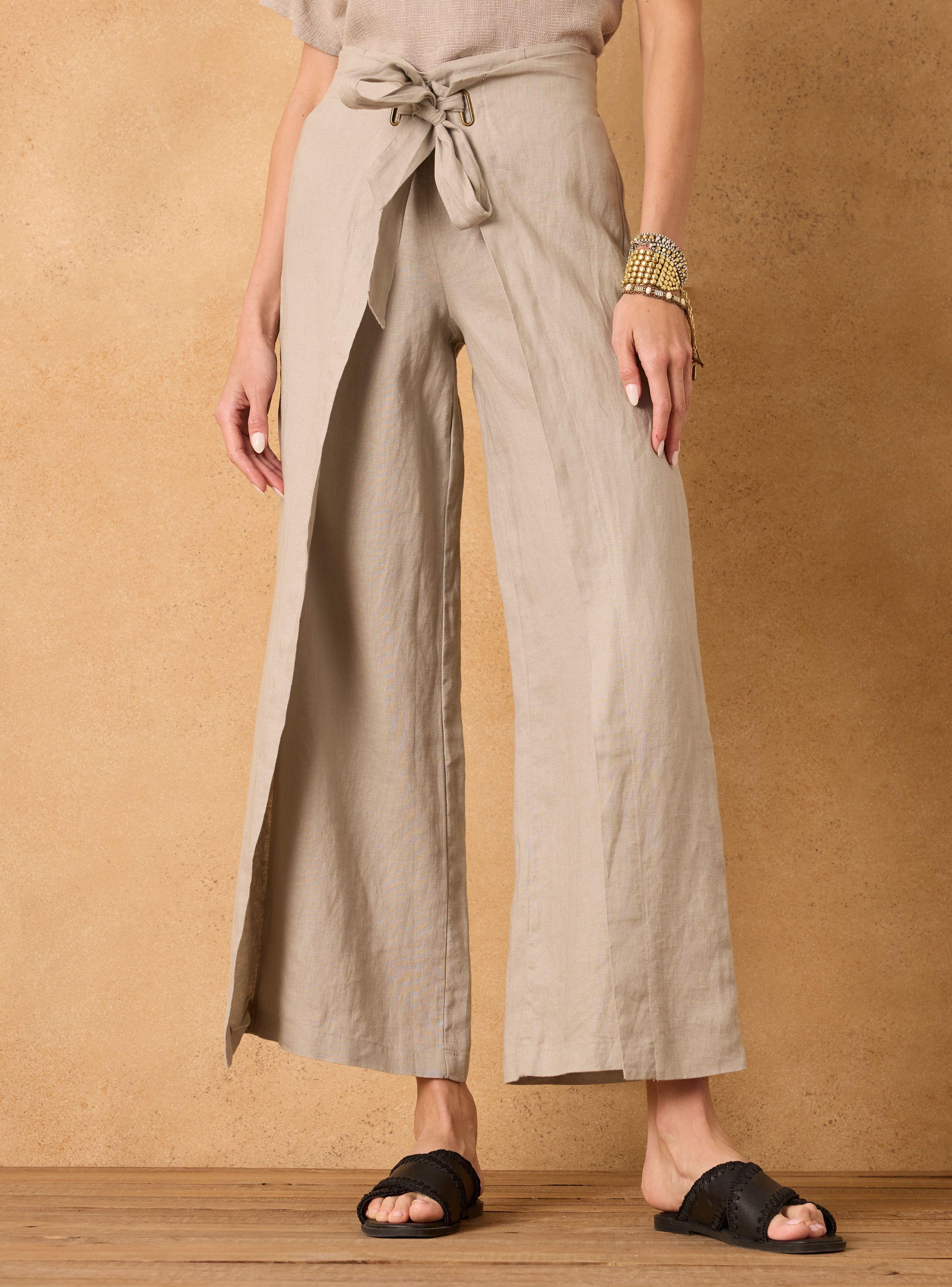 Pantalón Argollas con Lazo Lino-0