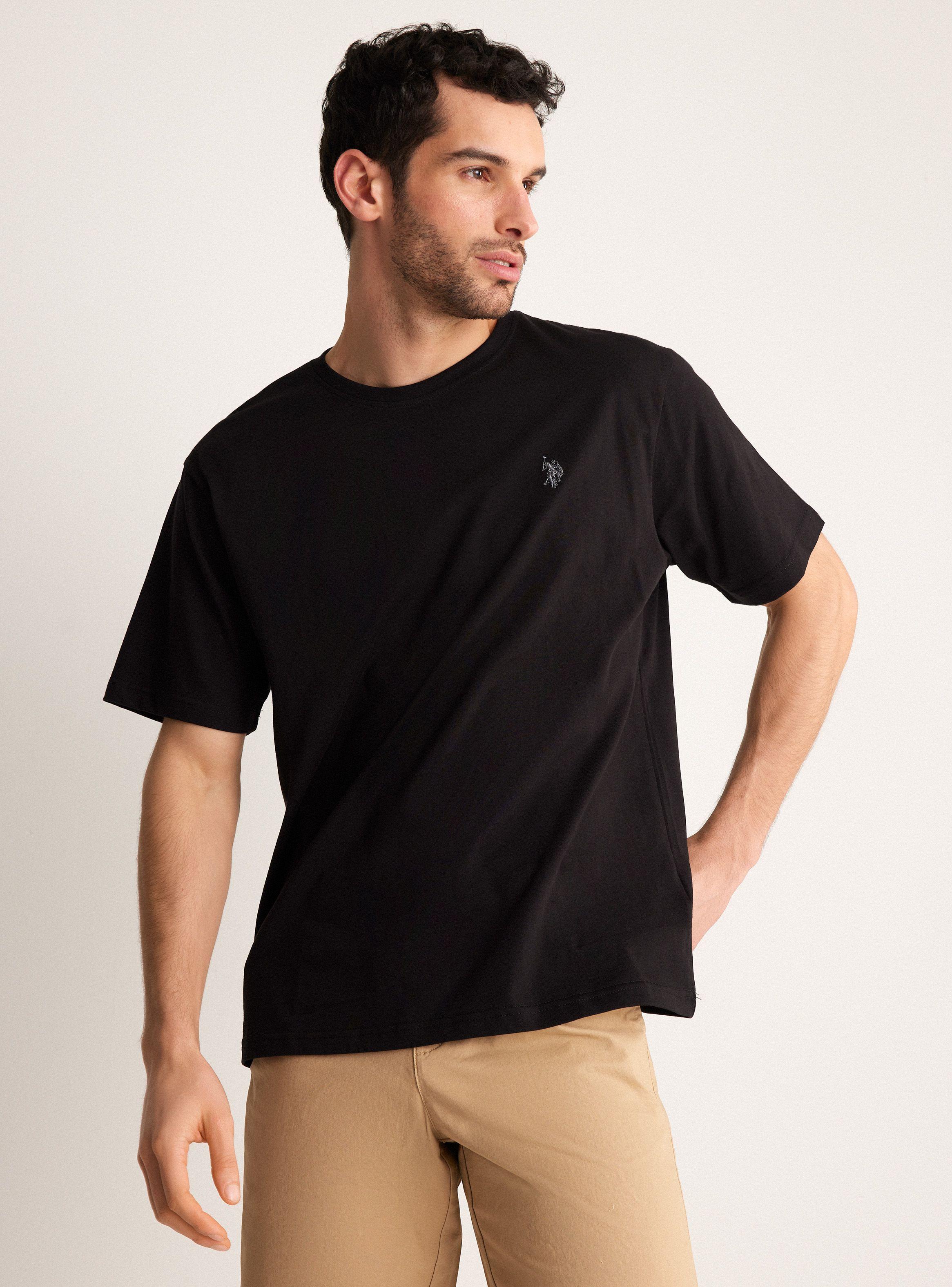 Polera Manga Corta Cuello Redondo Logo Bordado-0