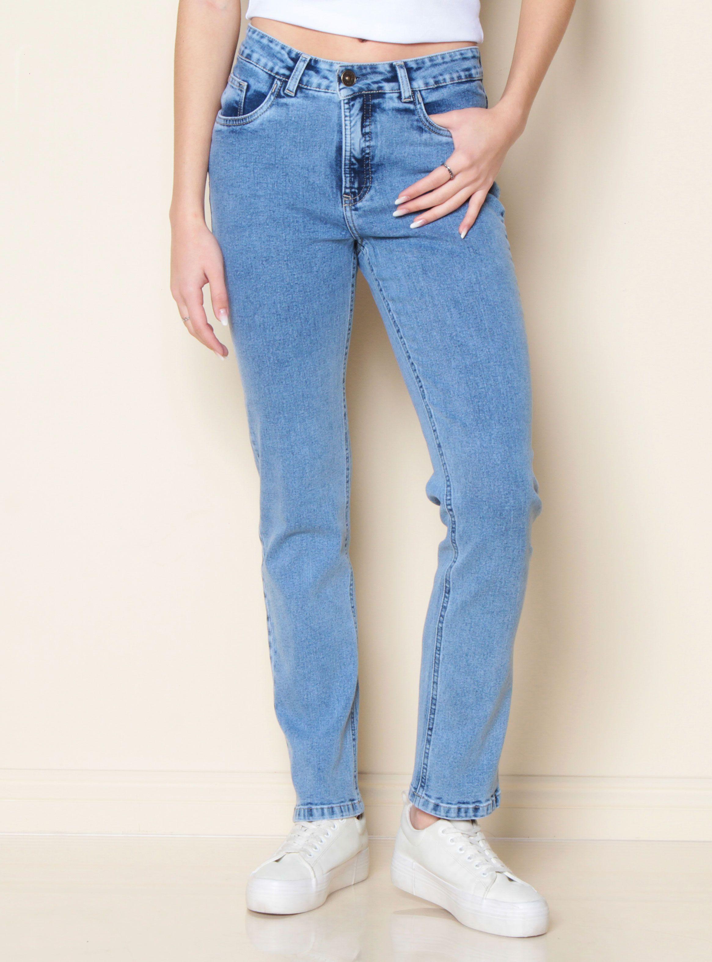 Jeans Pitillo Mother Tiro Alto Push Up Pretina Básica-0