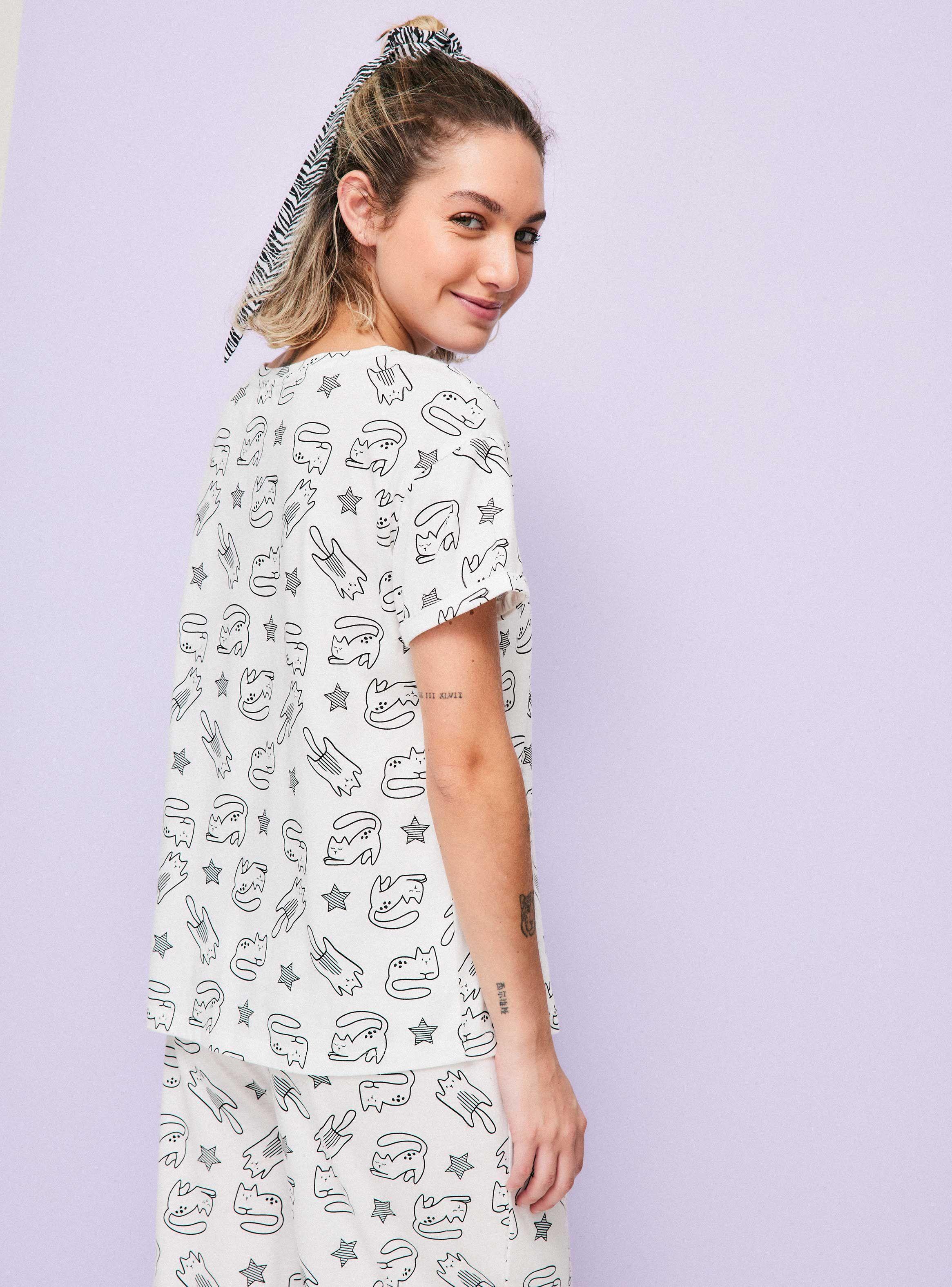 Pijama Manga Corta de Jersey Full Print-1