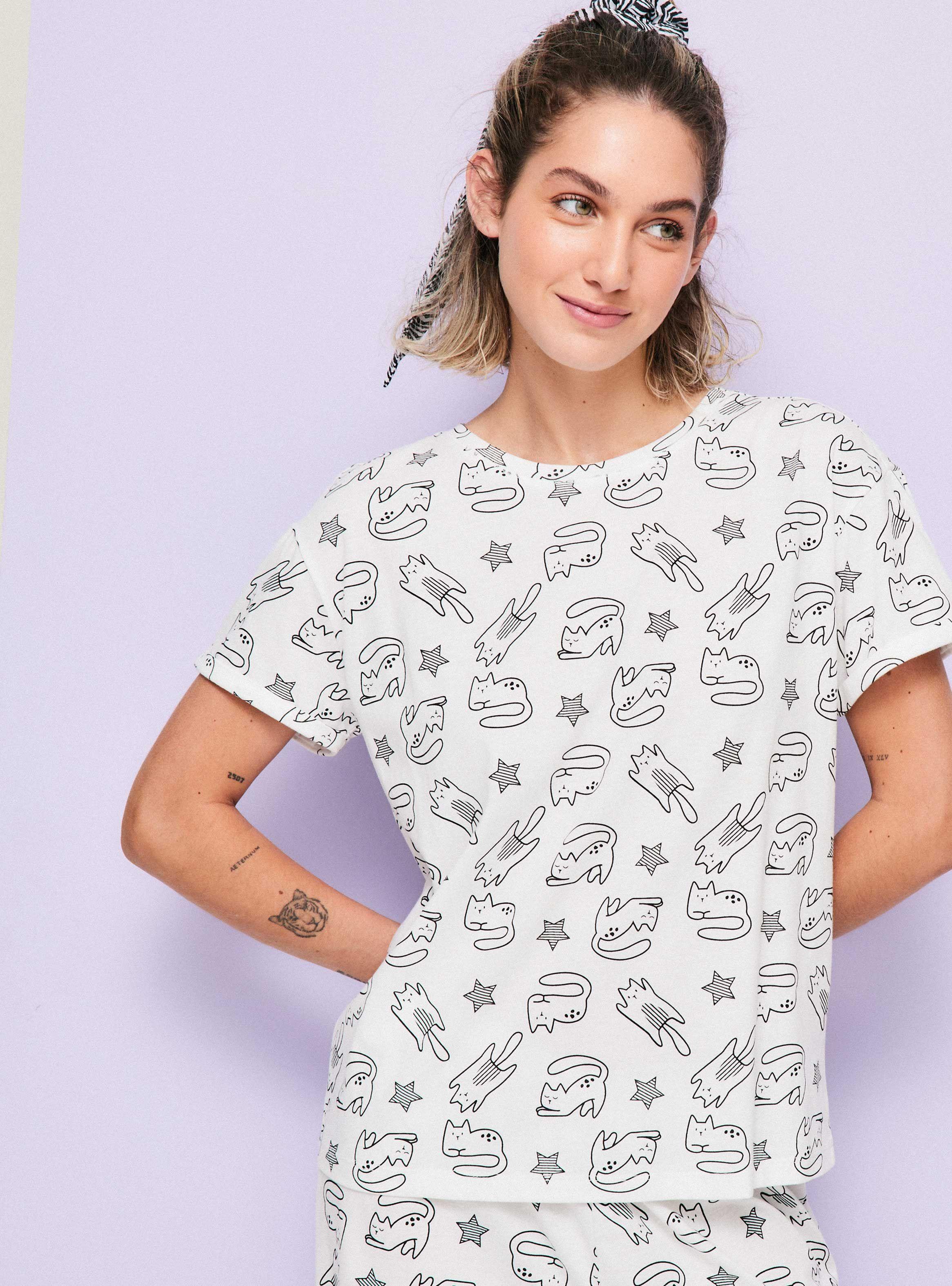 Pijama Manga Corta de Jersey Full Print-2