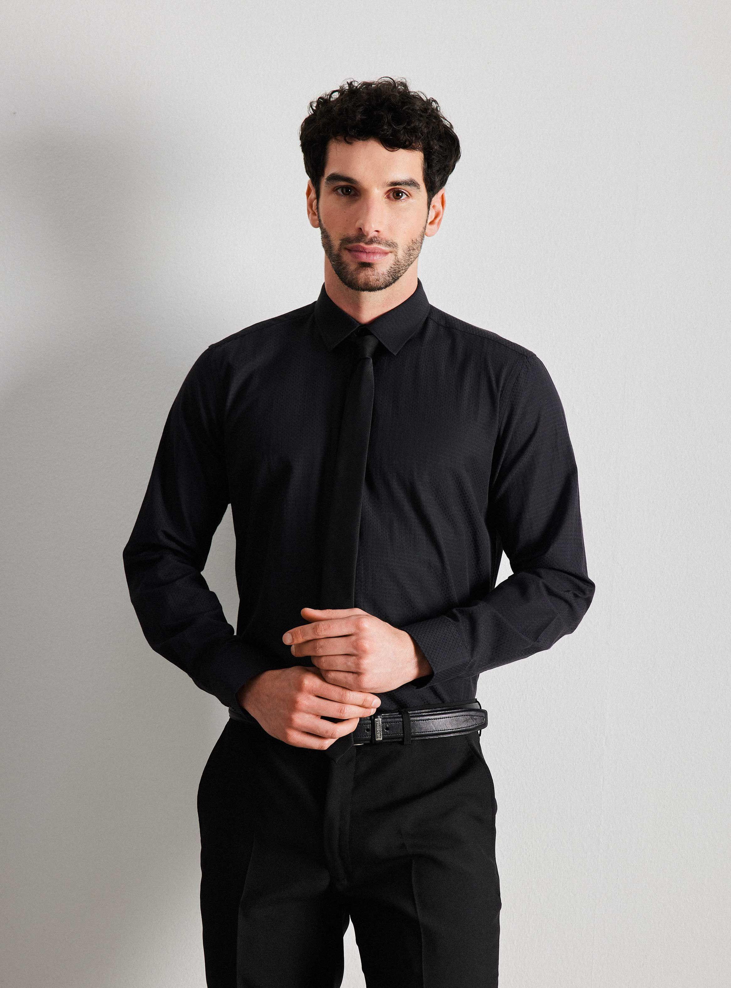 Camisa de Vestir Fantasía y Texturada Slim Fit-0