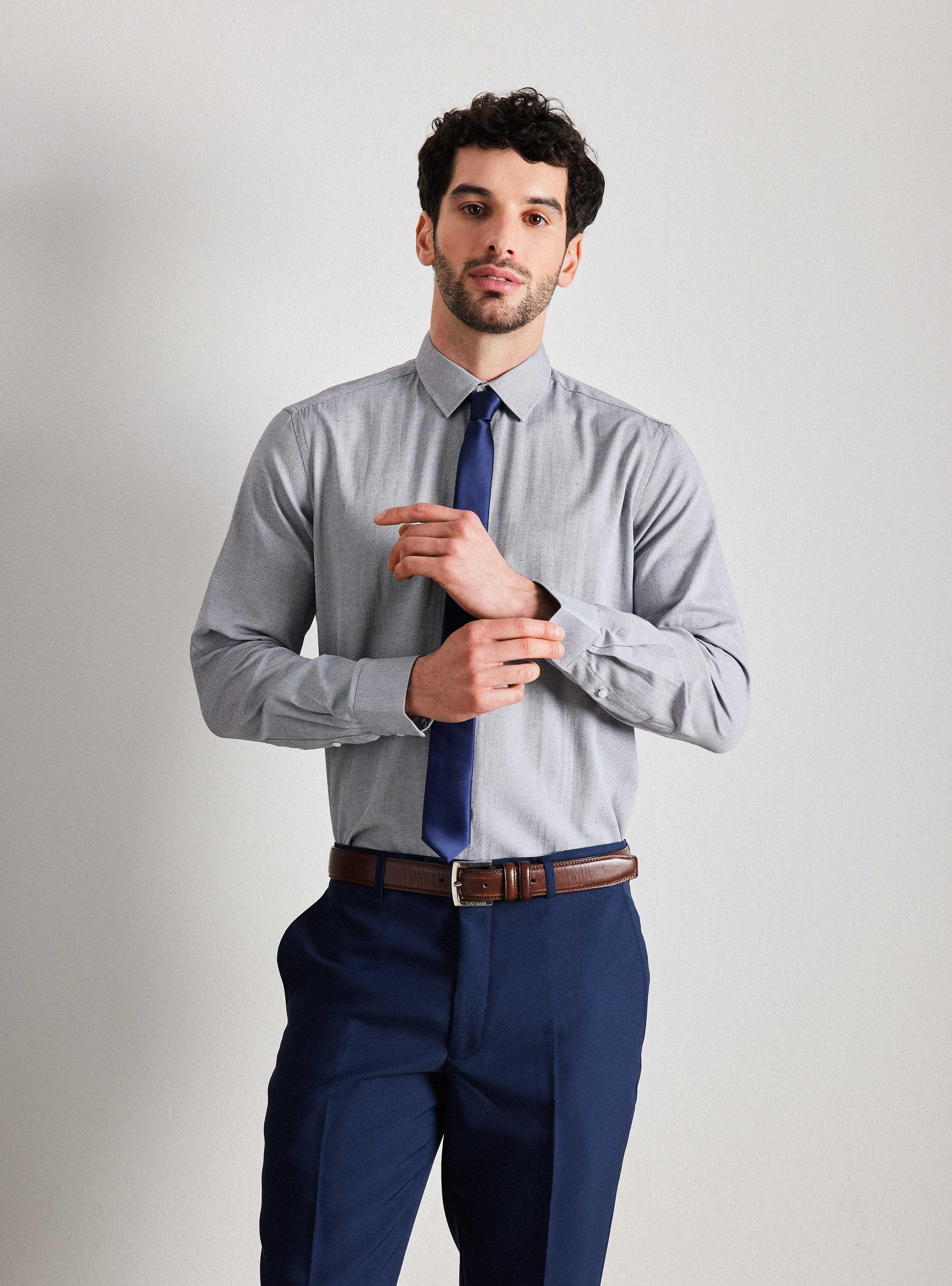 Camisa de Vestir Fantasía y Texturada Slim Fit-0