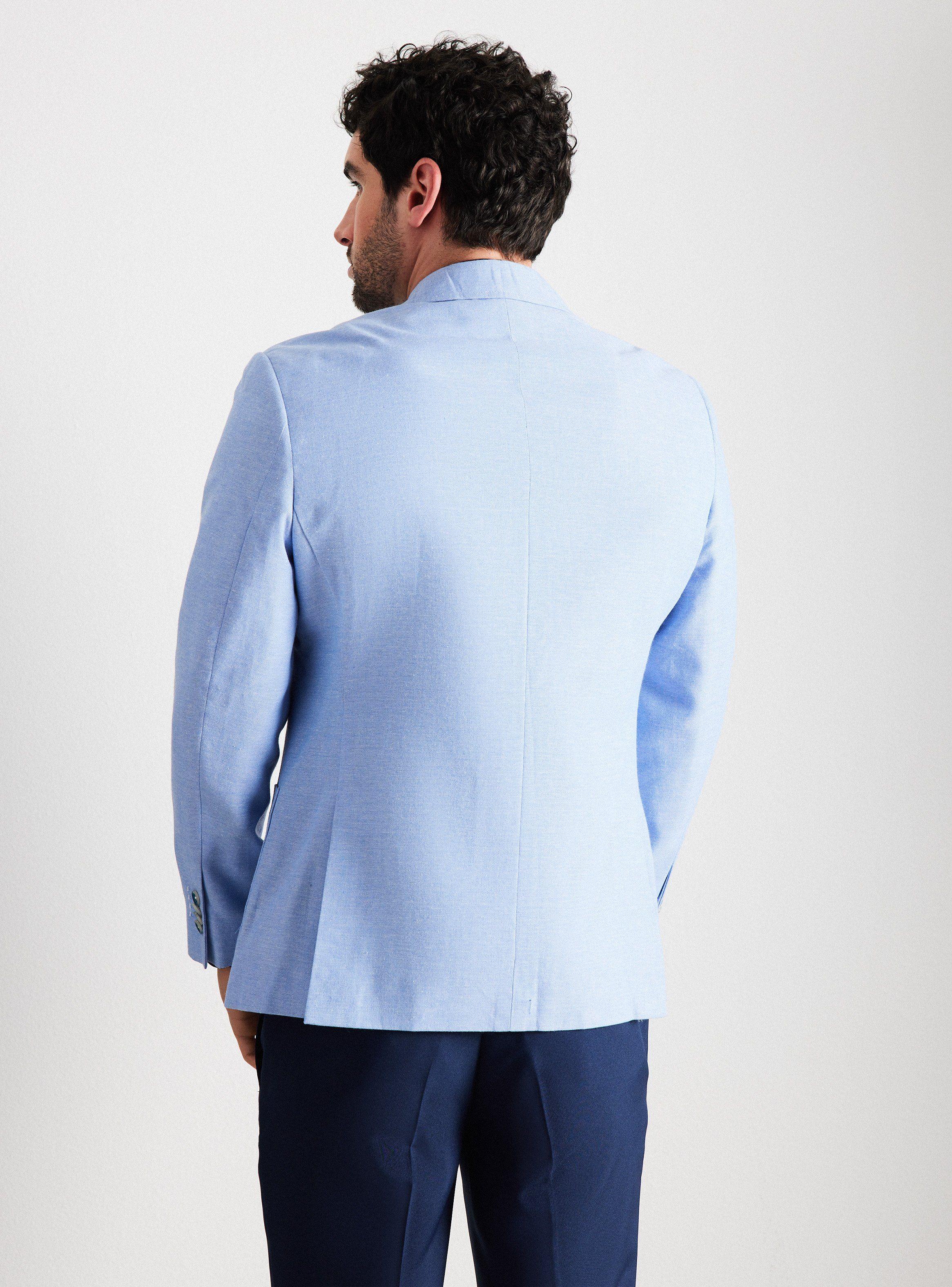 Blazer Vestón Liso Lino Algodón Slim Fit de Alaniz