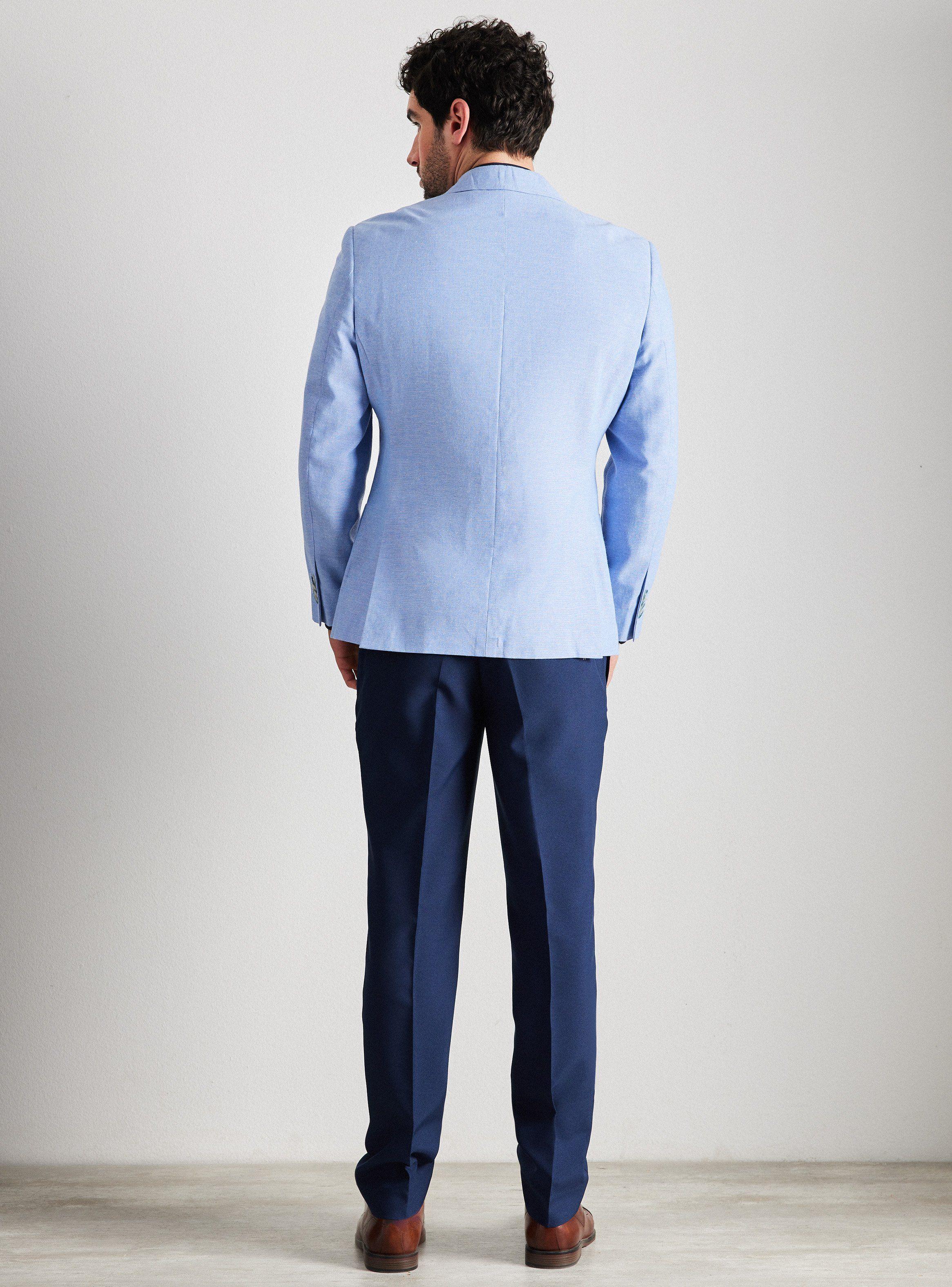 Blazer Vestón Liso Lino Algodón Slim Fit de Alaniz