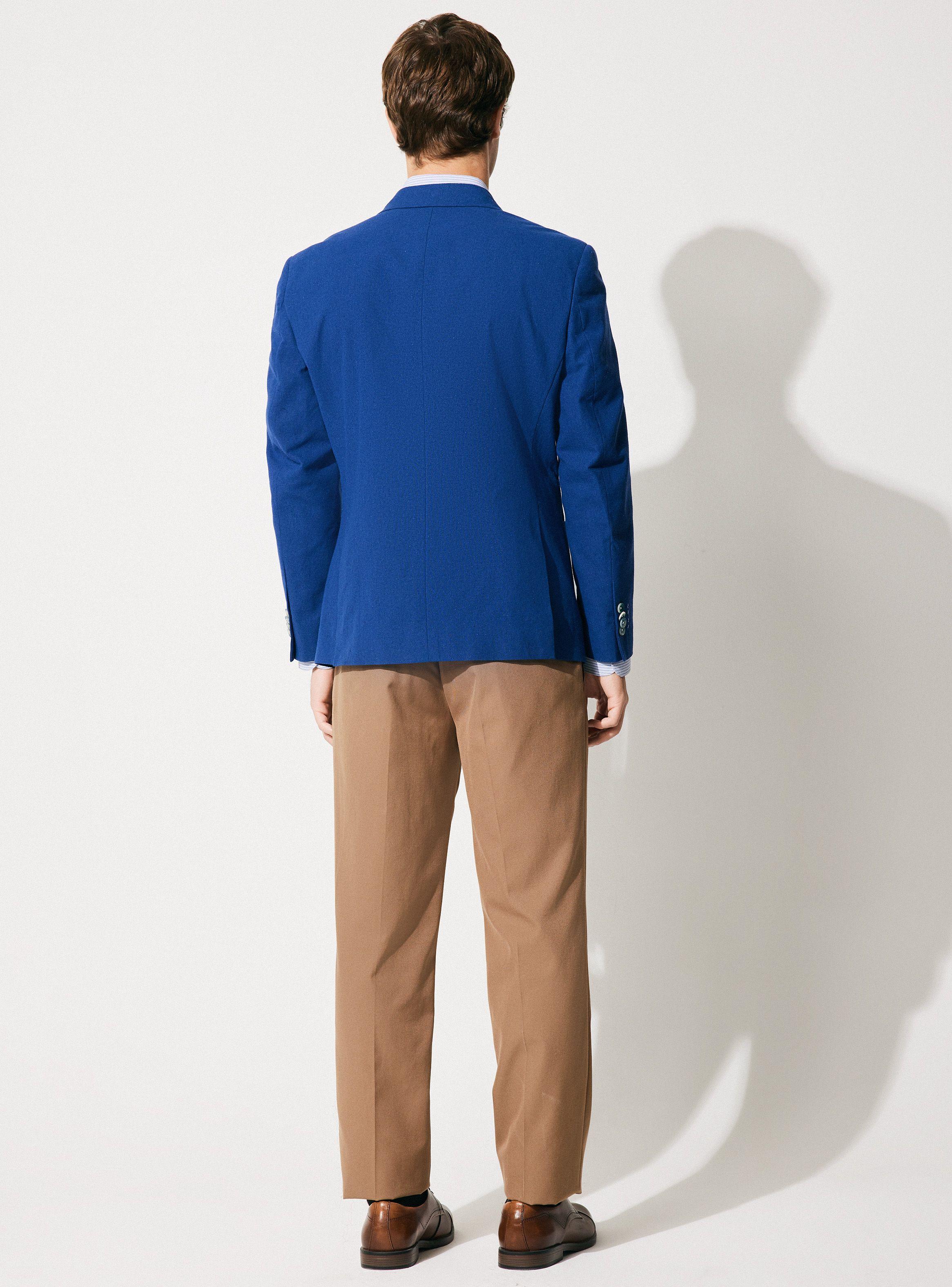 Blazer Vestón Liso Lino Algodón Slim Fit-5