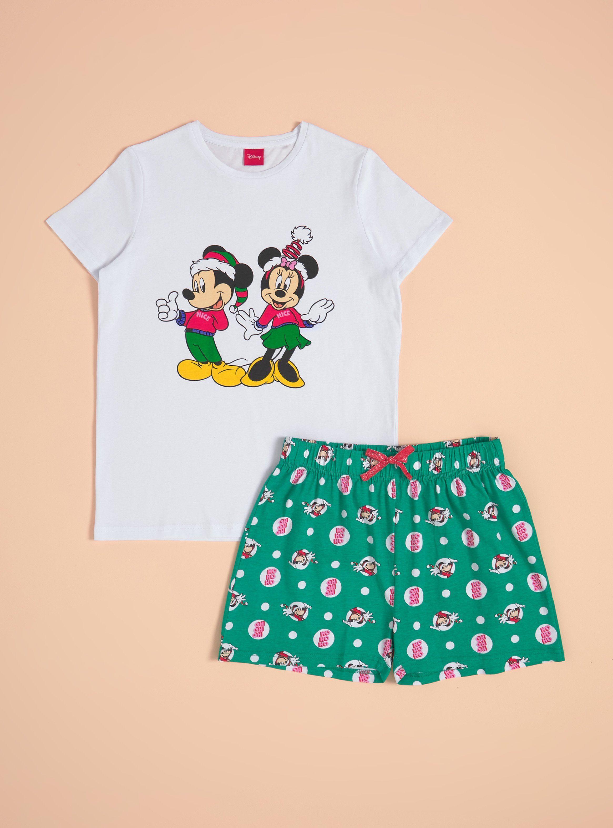 Pijama Corto Disney Estampado Minnie y Mickey Navidad-0