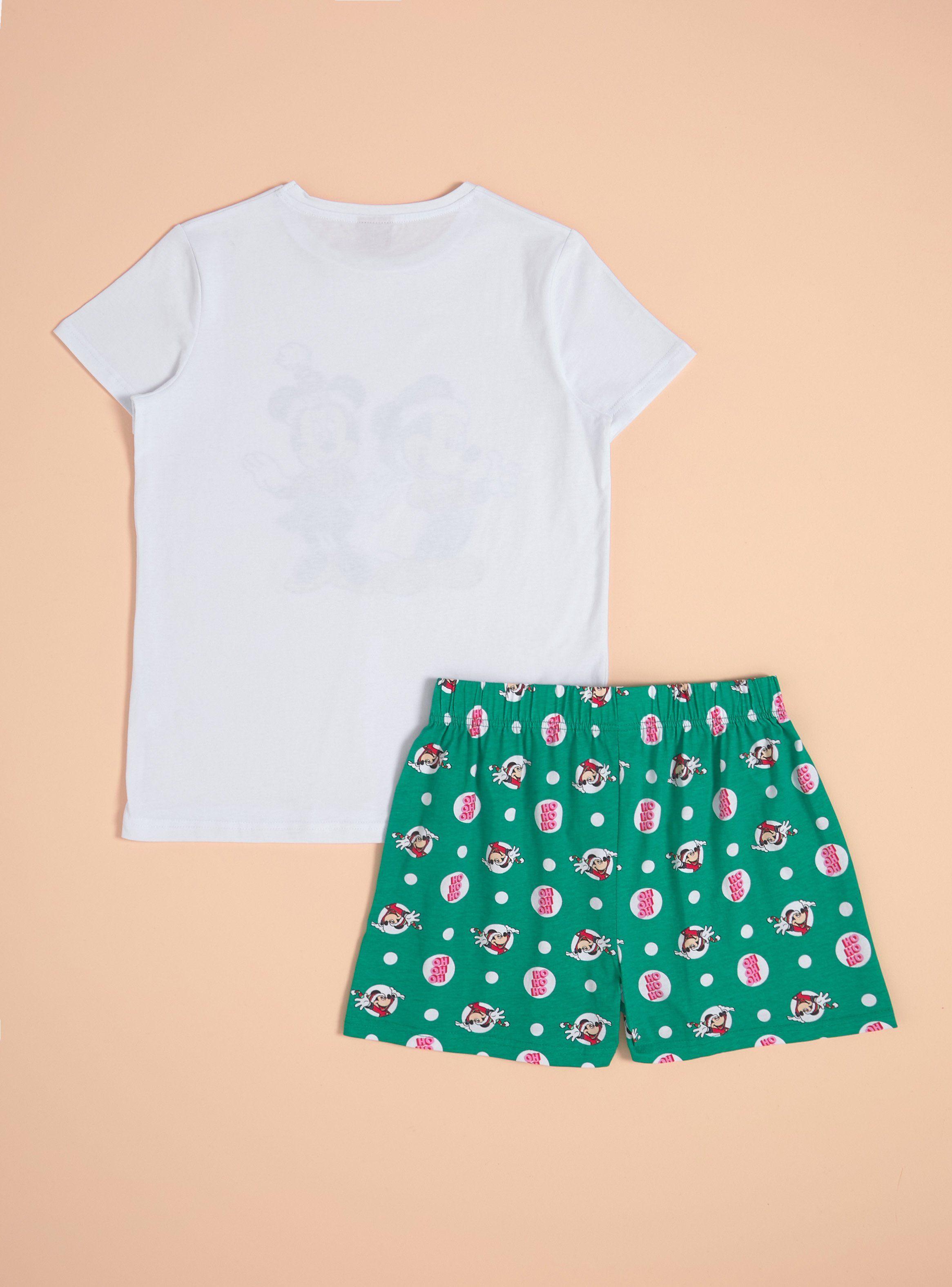 Pijama Corto Disney Estampado Minnie y Mickey Navidad-1