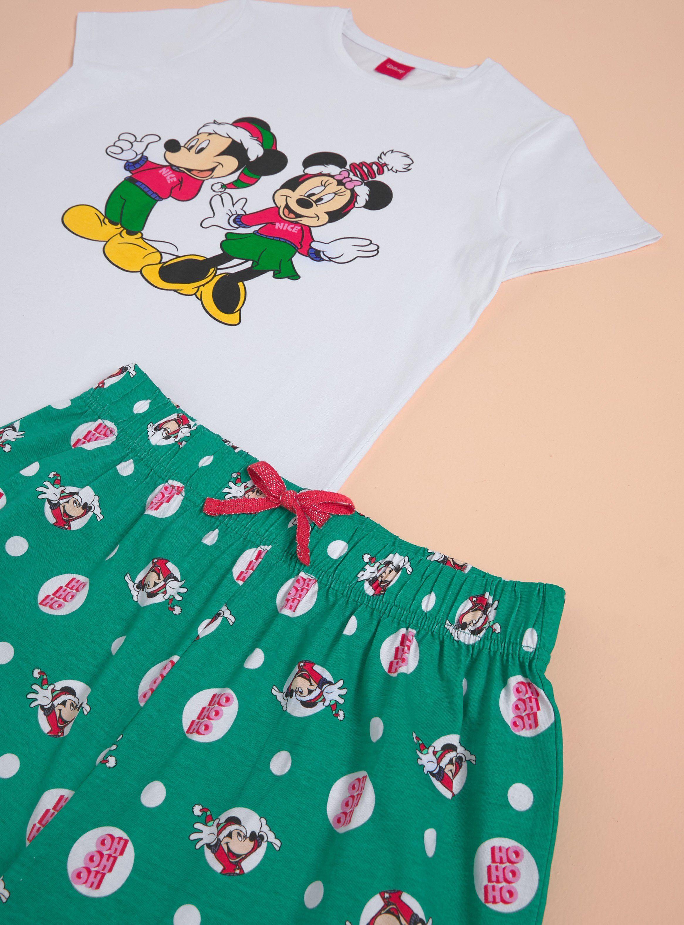 Pijama Corto Disney Estampado Minnie y Mickey Navidad-2