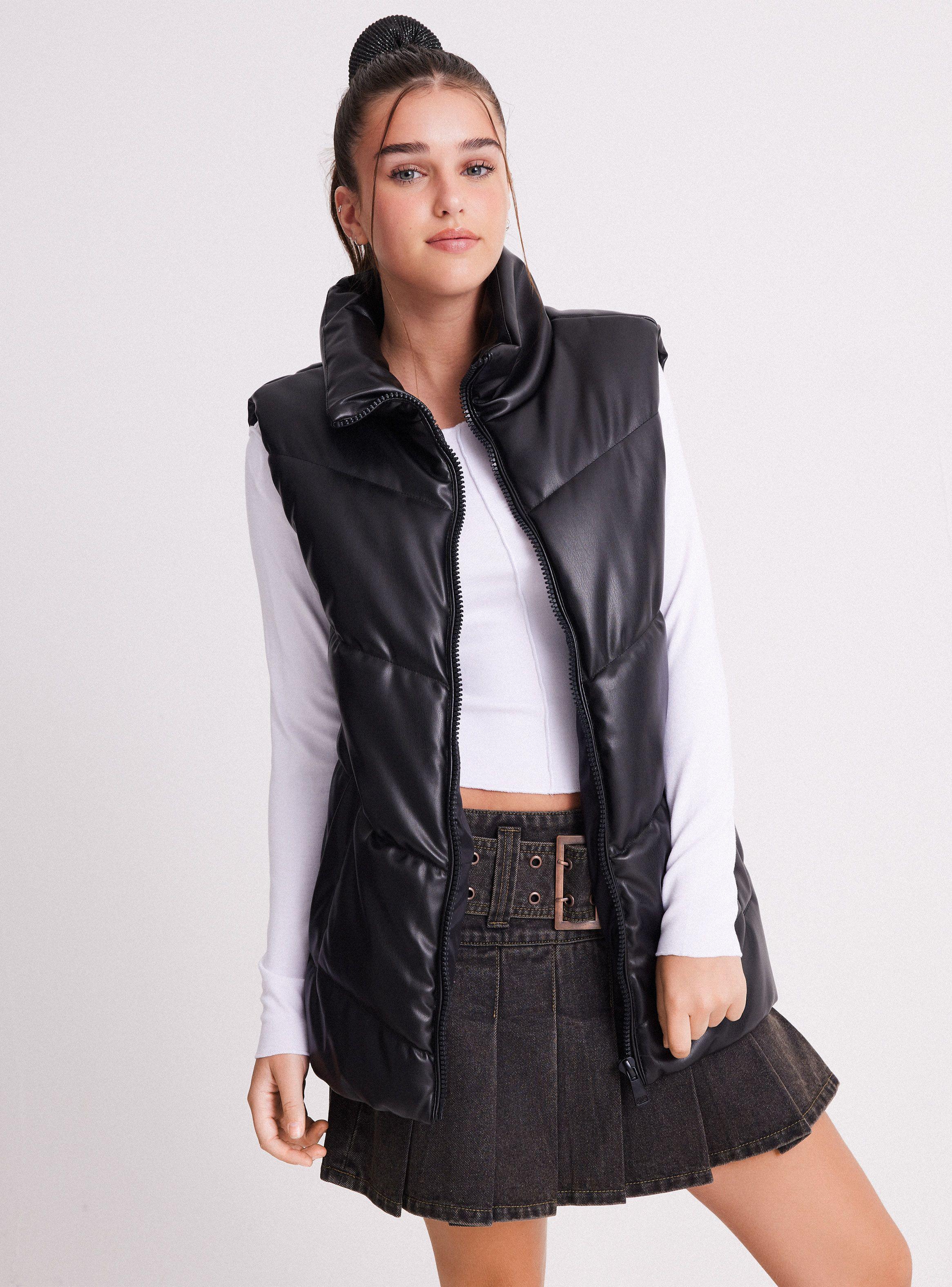 Parka Ecocuero Cuello Alto-0