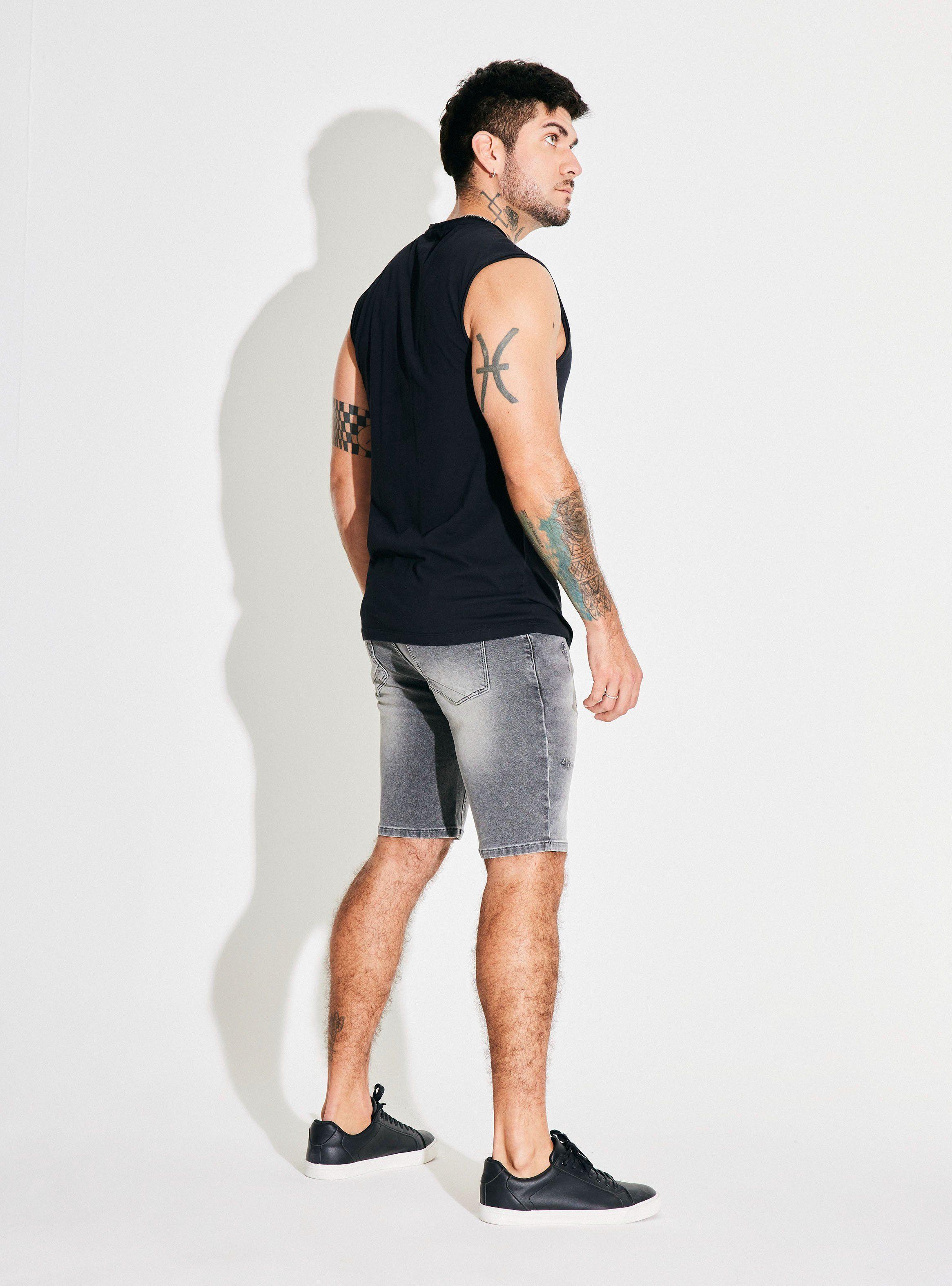 Bermuda Knit Denim Tono Medio-5