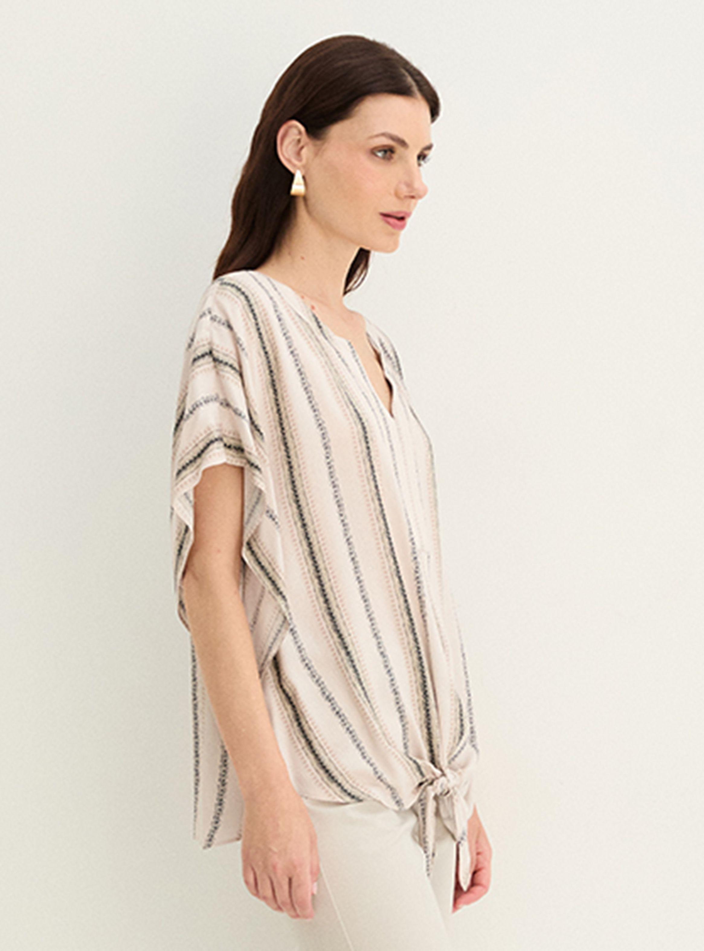 Blusa Fantasía Estampada con Amarra Frontal-2