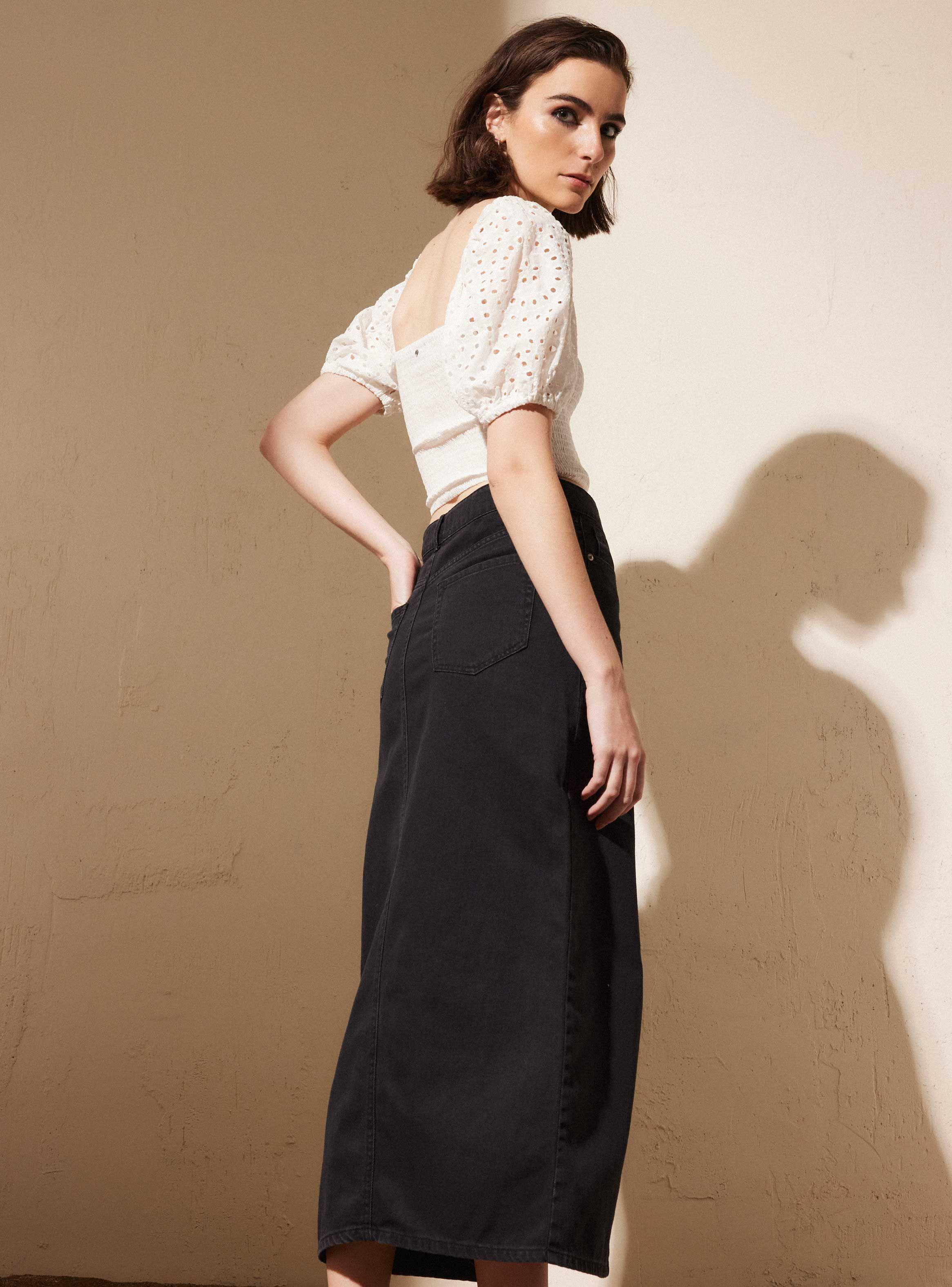 Falda Falda Larga Denim-1