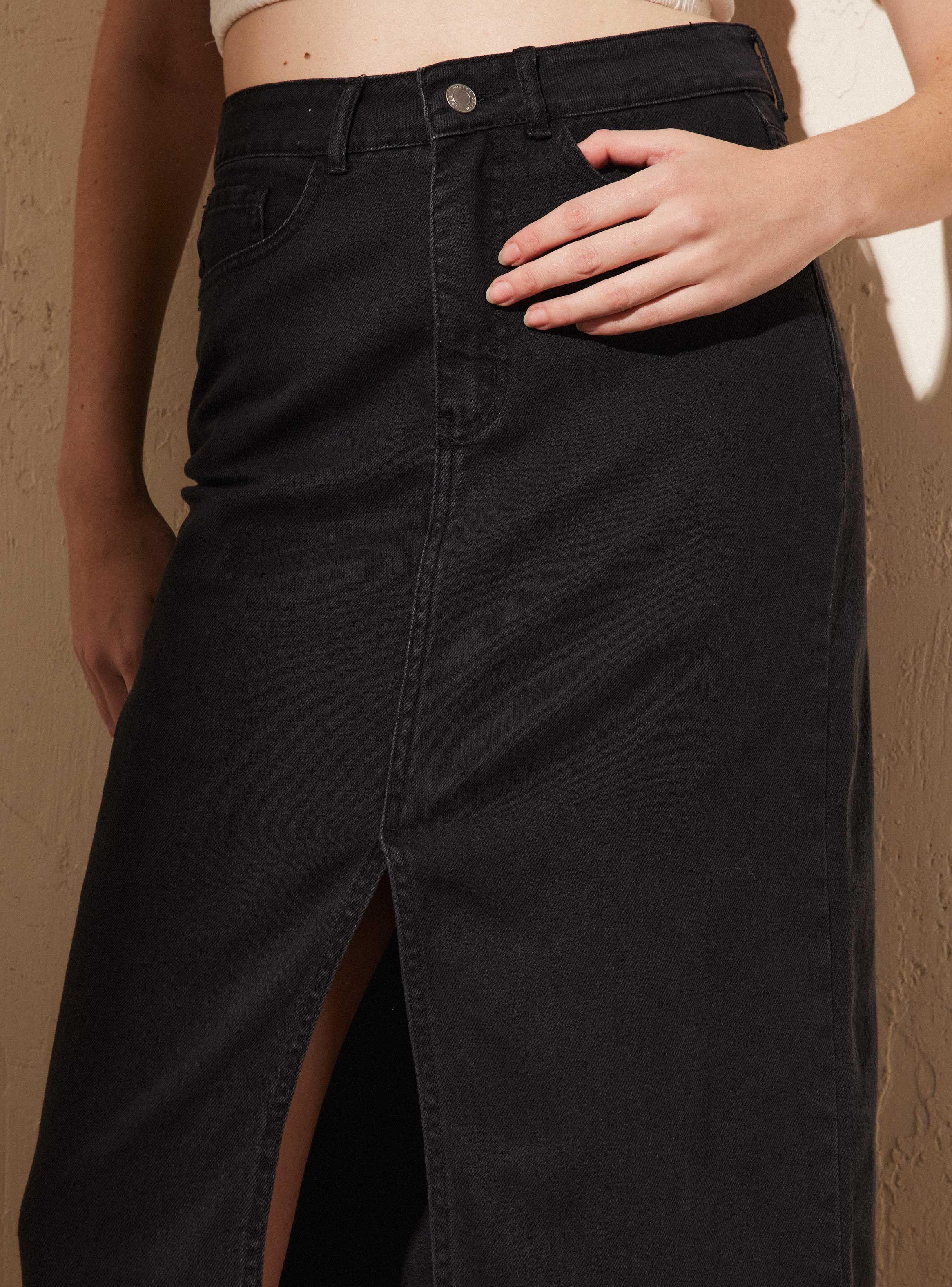 Falda Falda Larga Denim-2