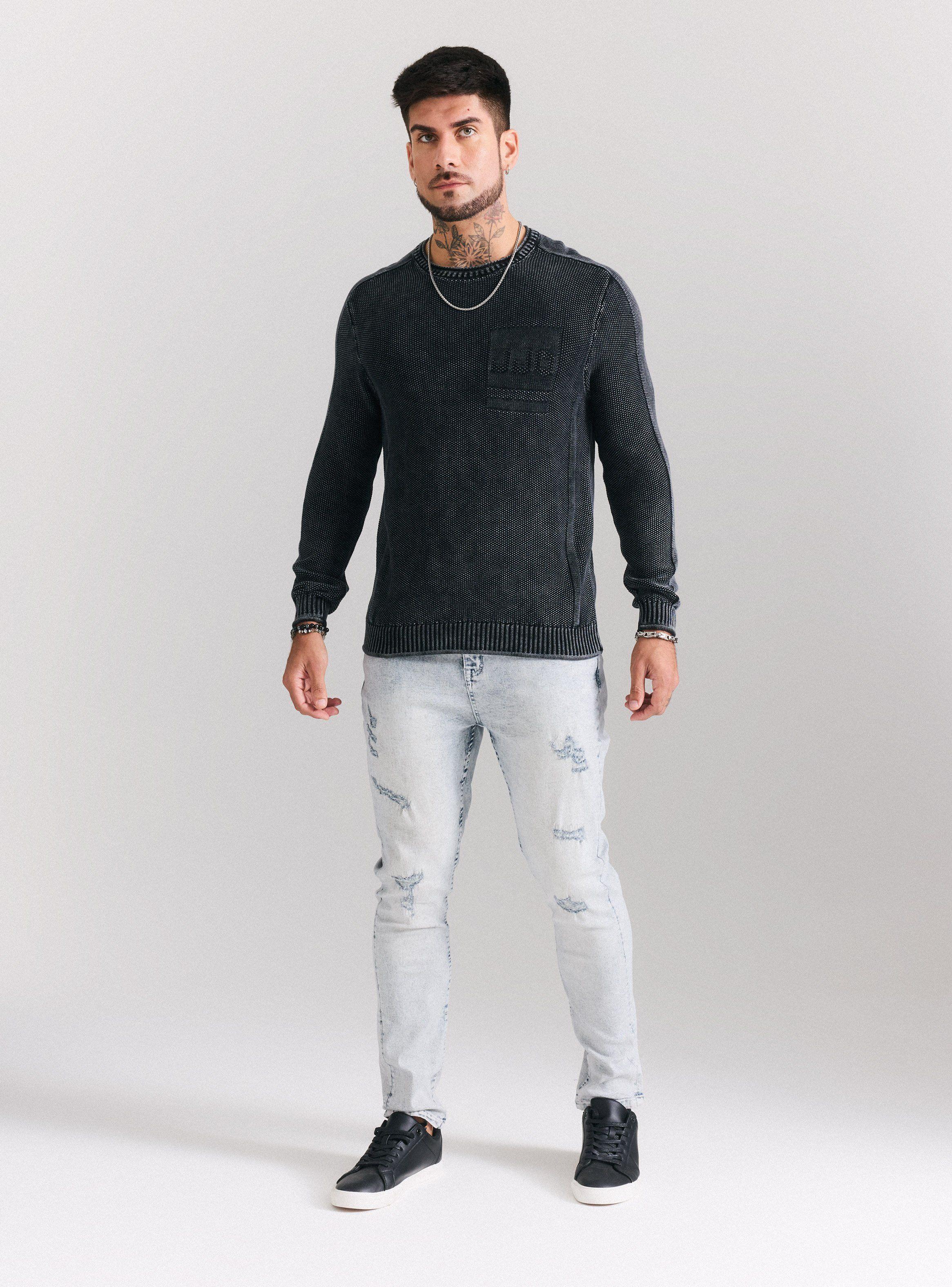 Sweater Punto Arroz Lavado Bolsillo Falso-4