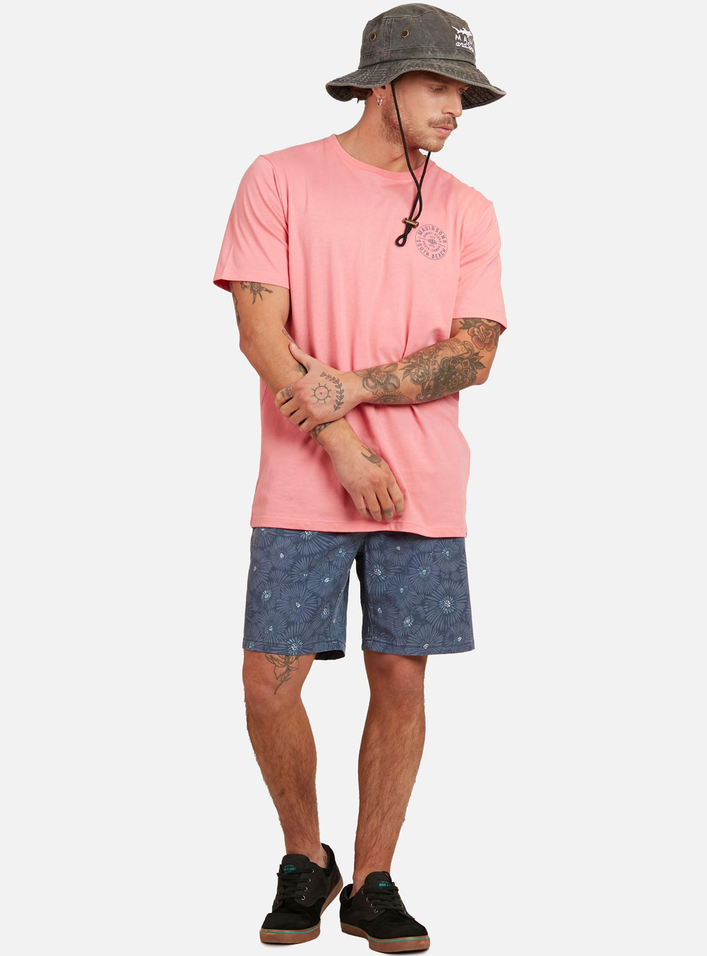Polera MC Print Back Logo Aloha-3